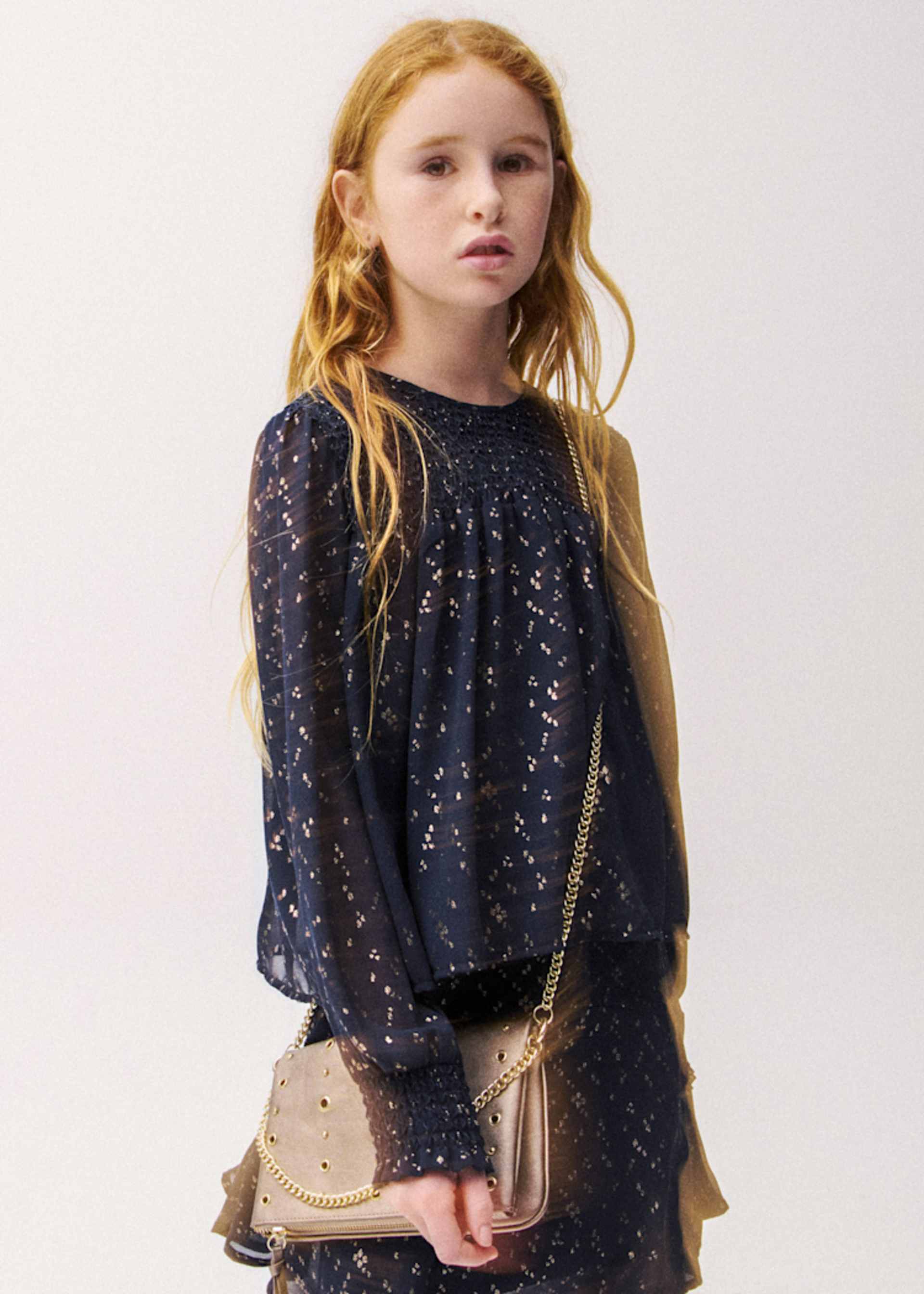 Chiffonbluse Smock-Muste Teenager Mädchen Chiffonbluse Smock-Muste Teenager Mädchen