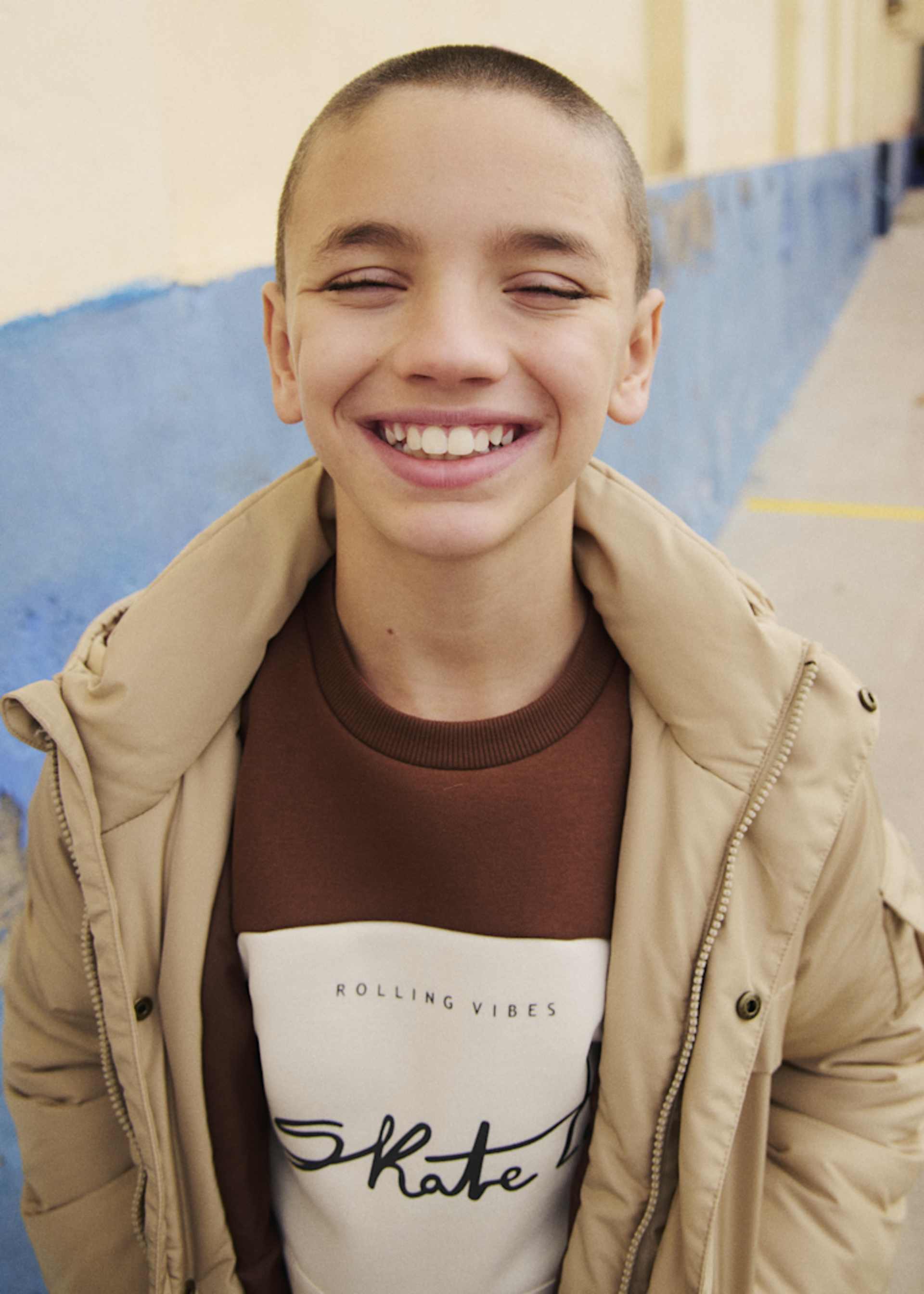 Sweatshirt Kontrastdetails Teenager Jungen