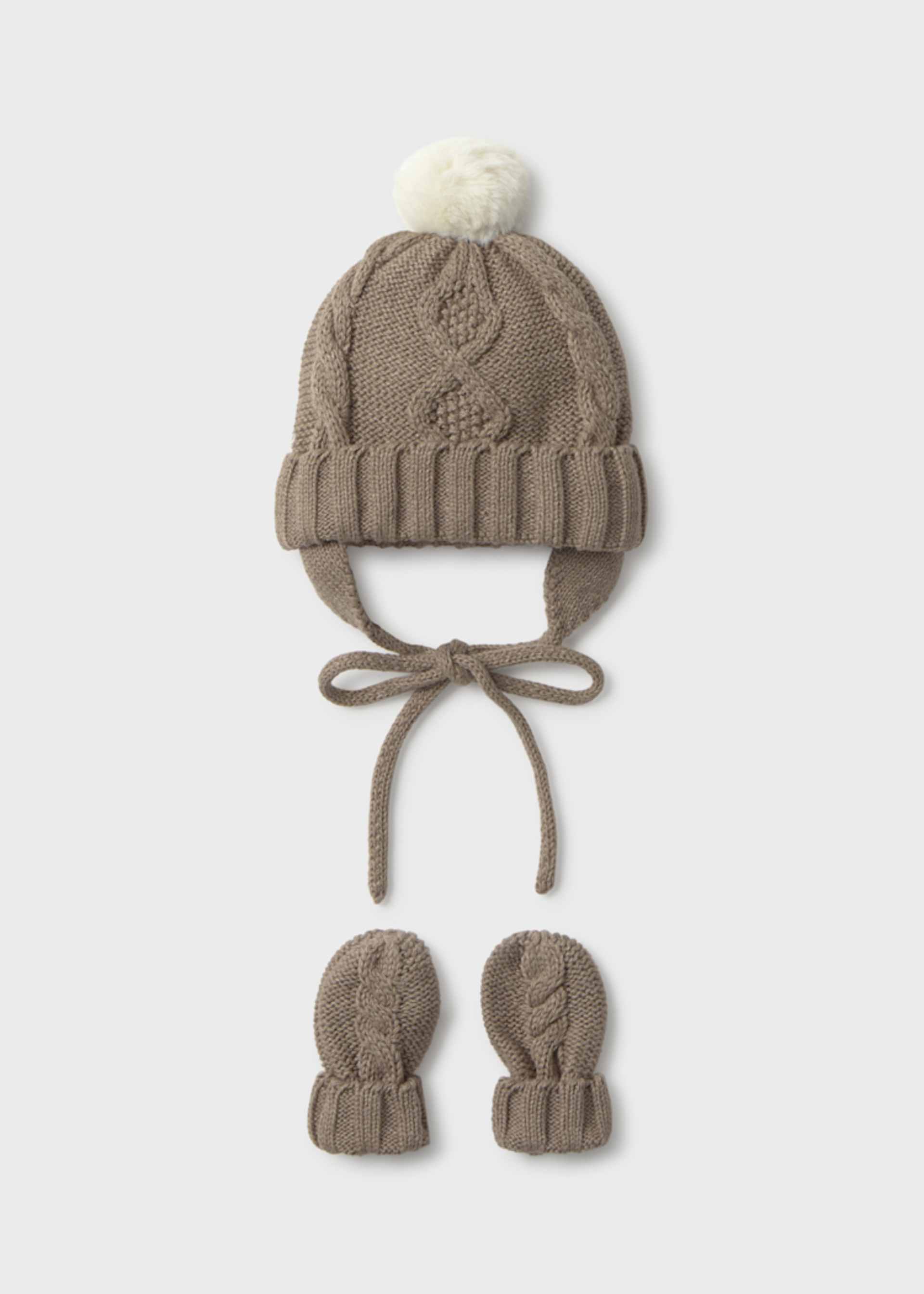 Conjunto gorro y manoplas tricot recién nacido Conjunto gorro y manoplas tricot recién nacido