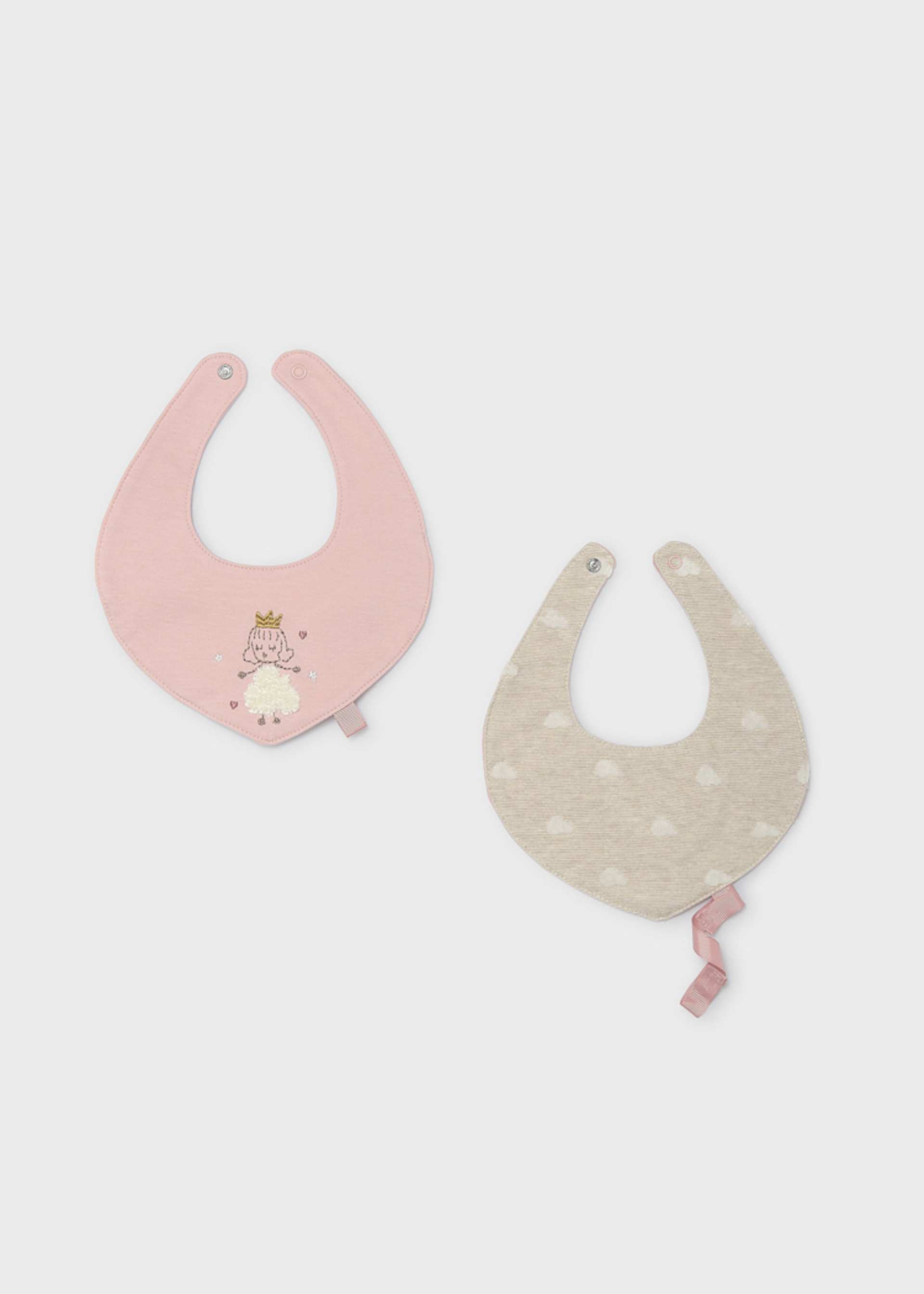 Pack 2 babetes impermeáveis com fita para chupeta bebé