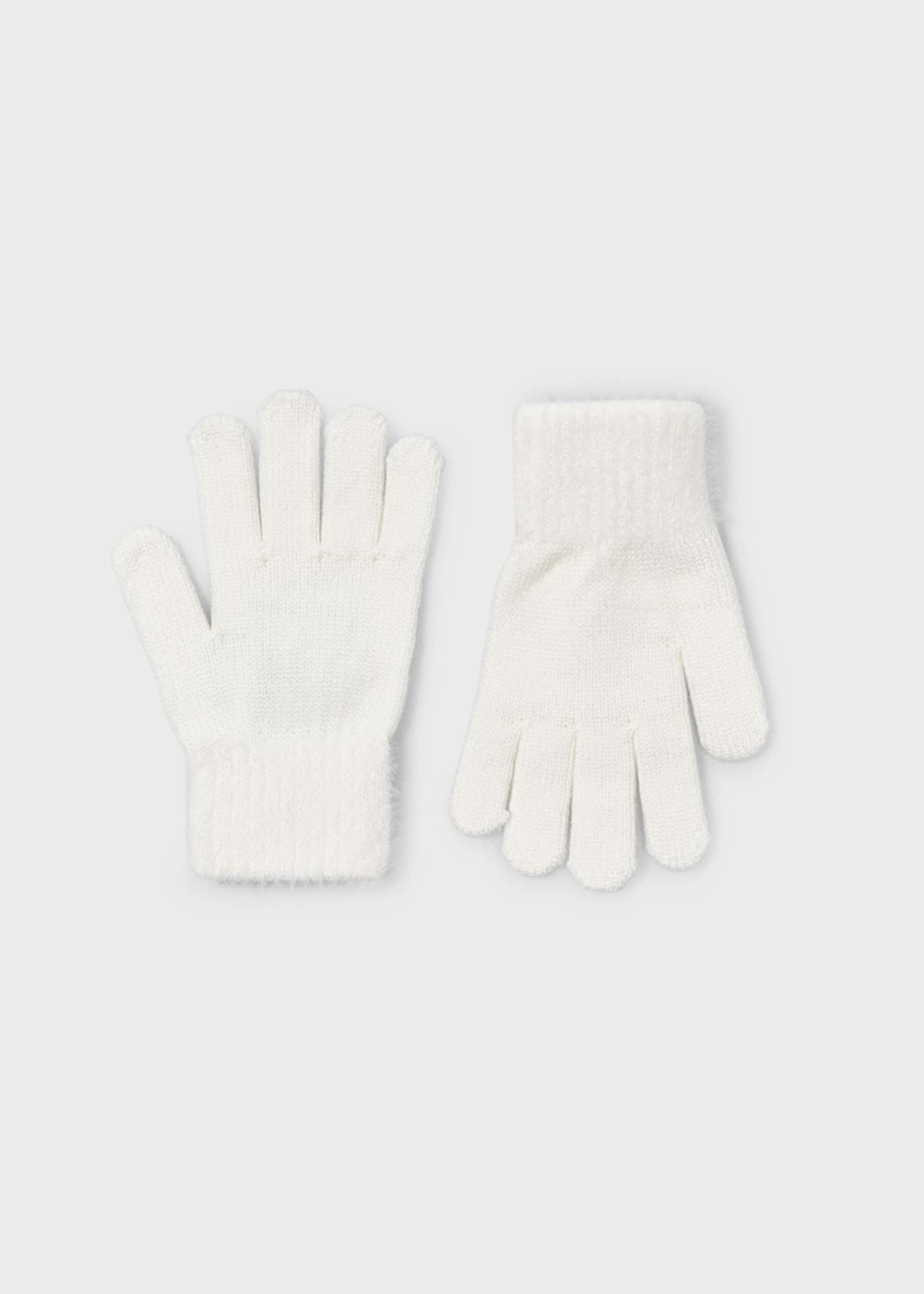 Girls knitted fur gloves