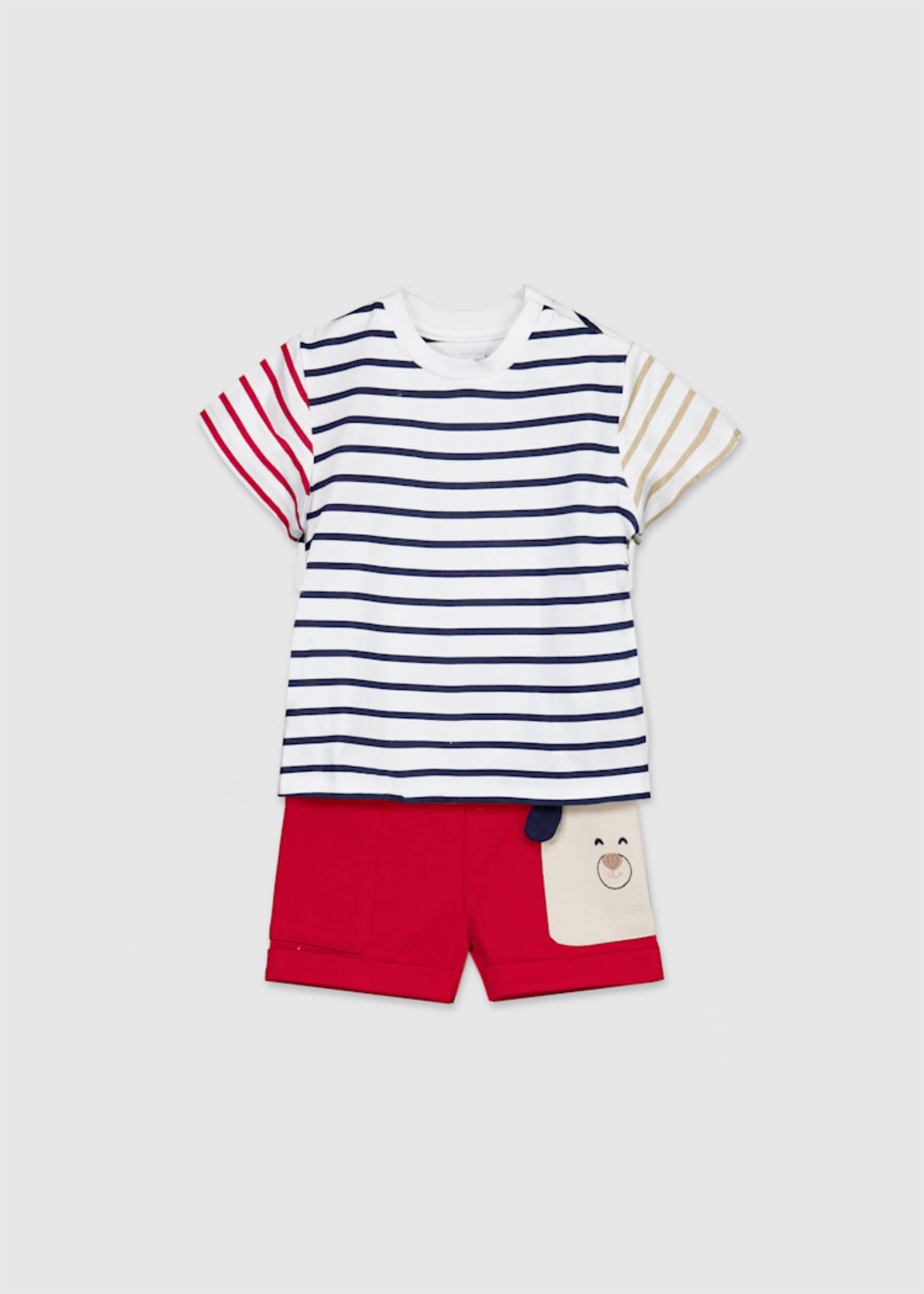 Conjunto calções e t-shirt riscas bebé