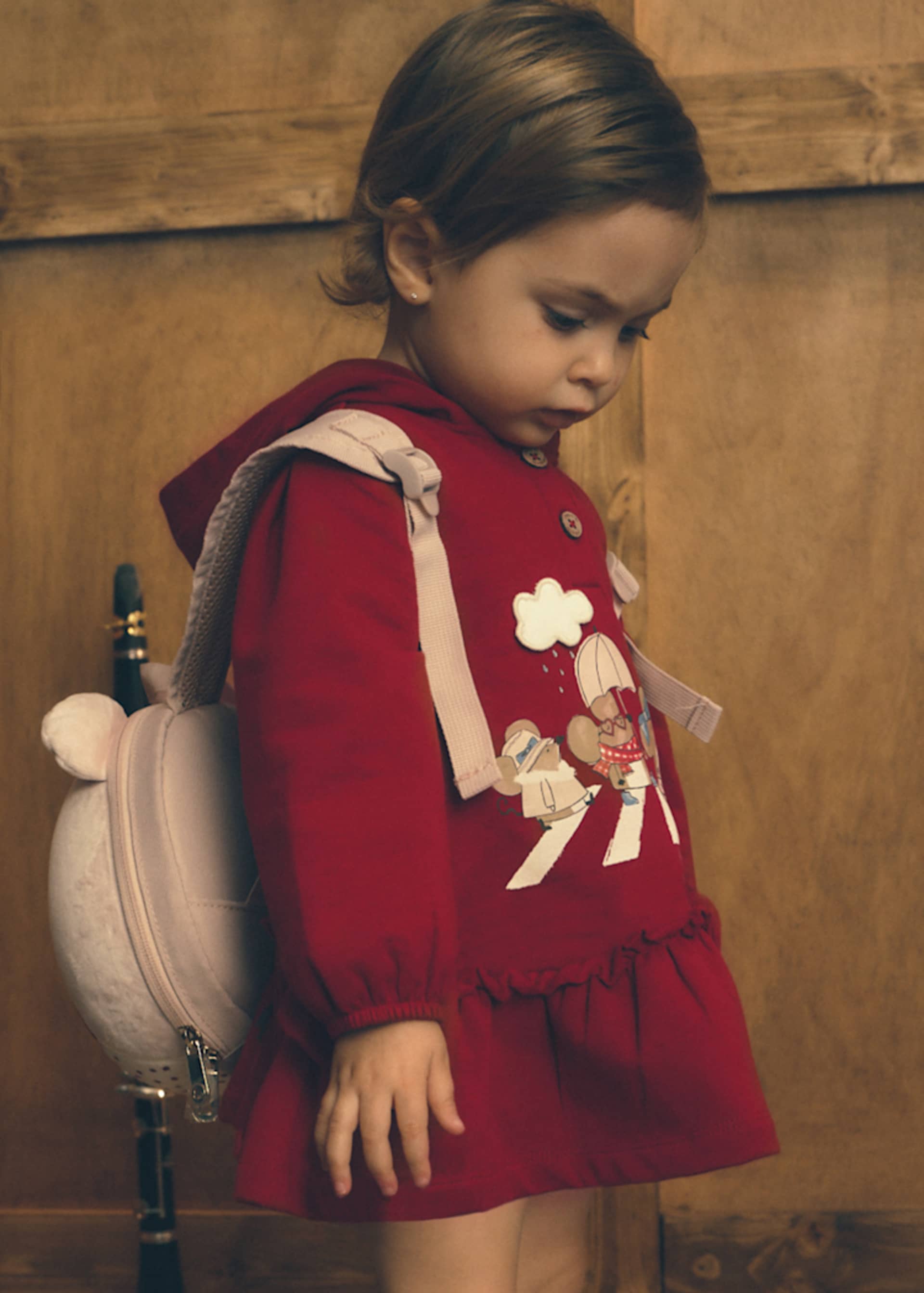 Baby ruffled hooded dress