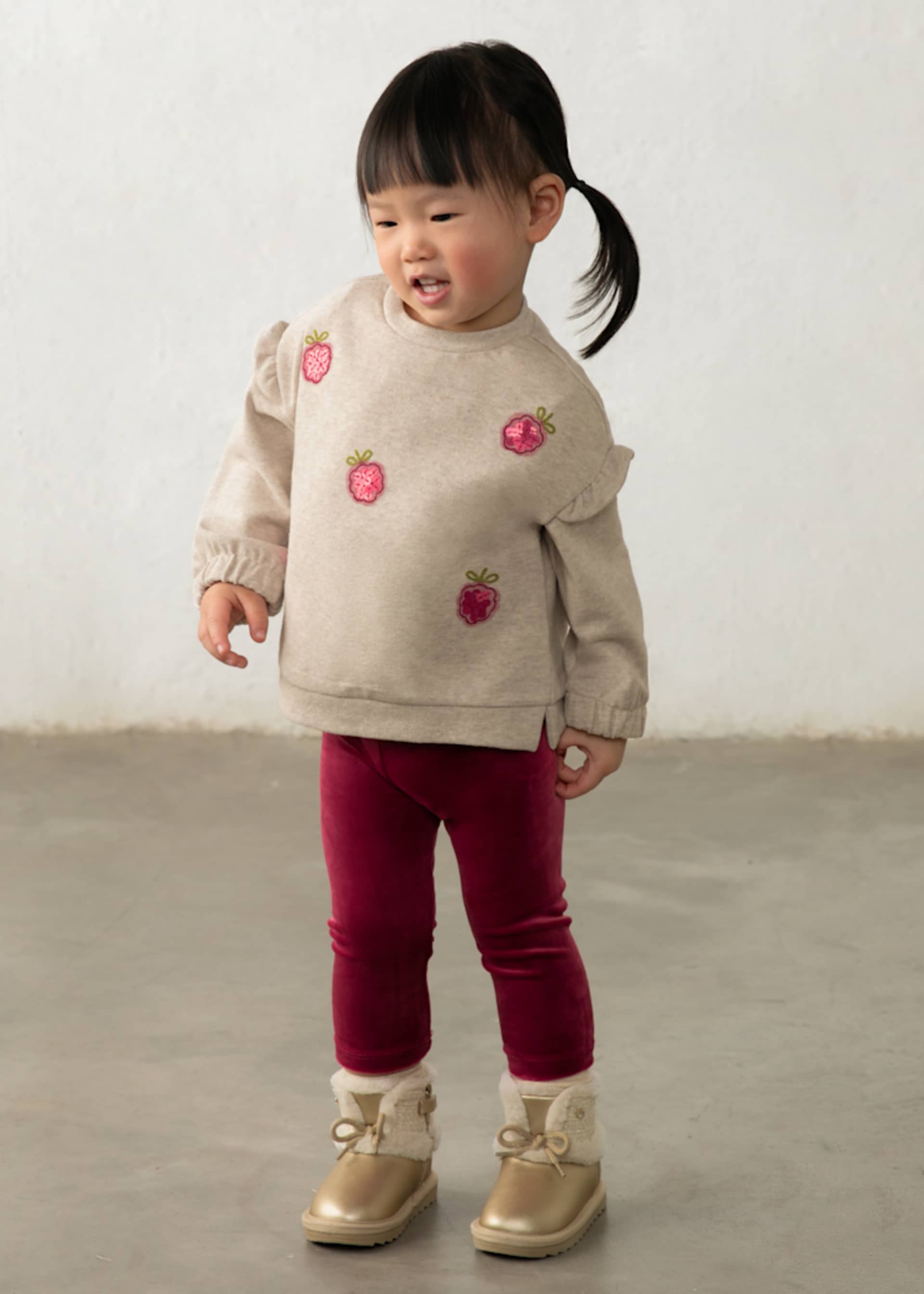 Conjunto sweat e leggings veludo bebé
