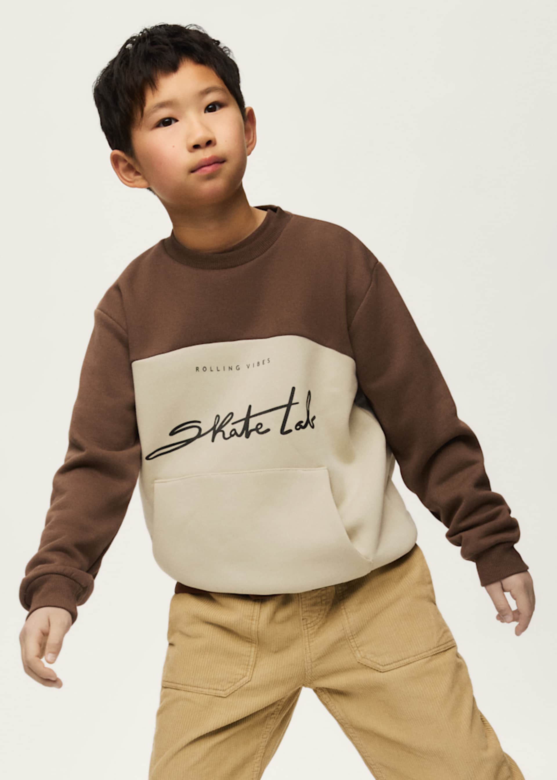 Sweatshirt Kontrastdetails Teenager Jungen