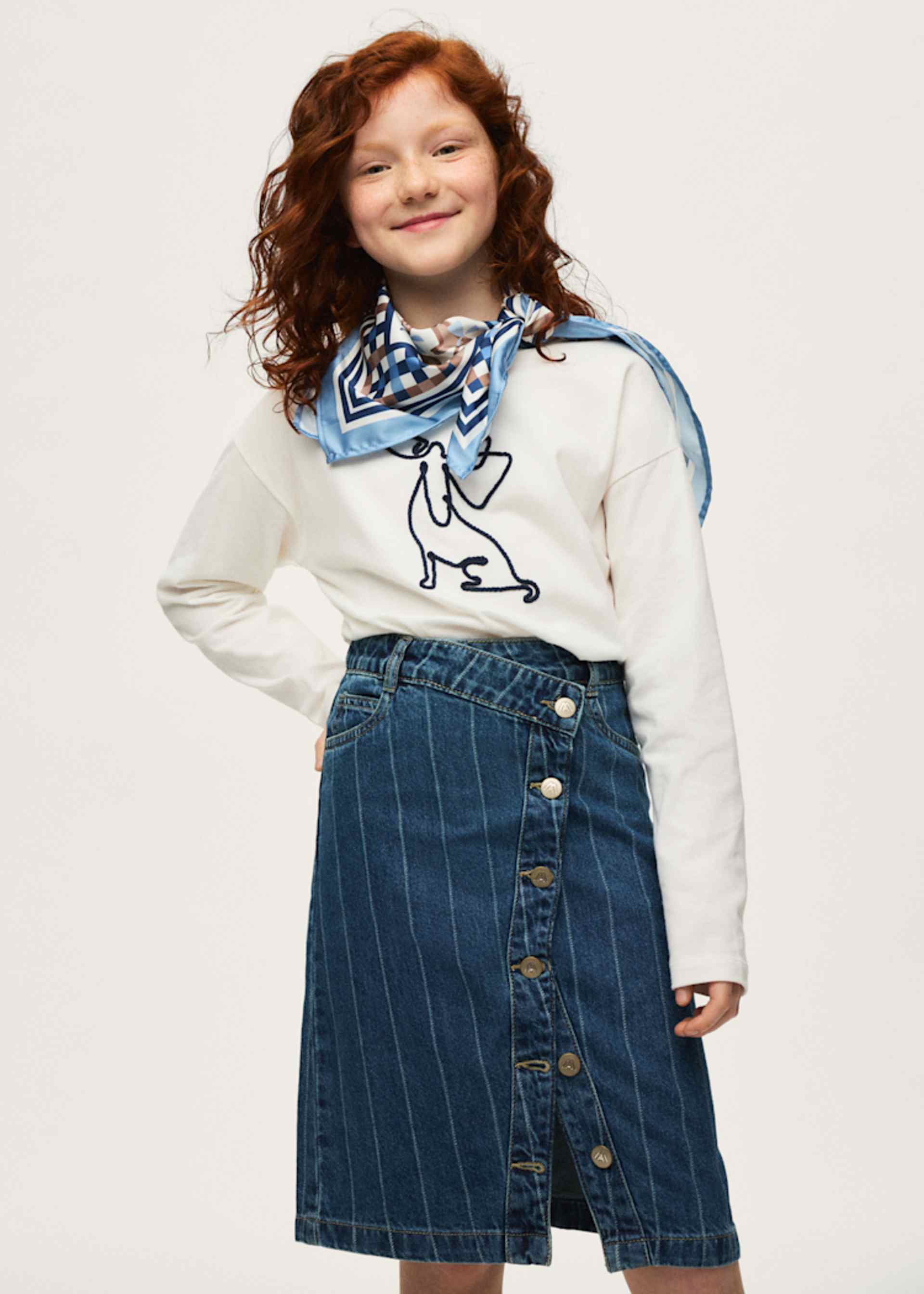 Fusta denim midi fata