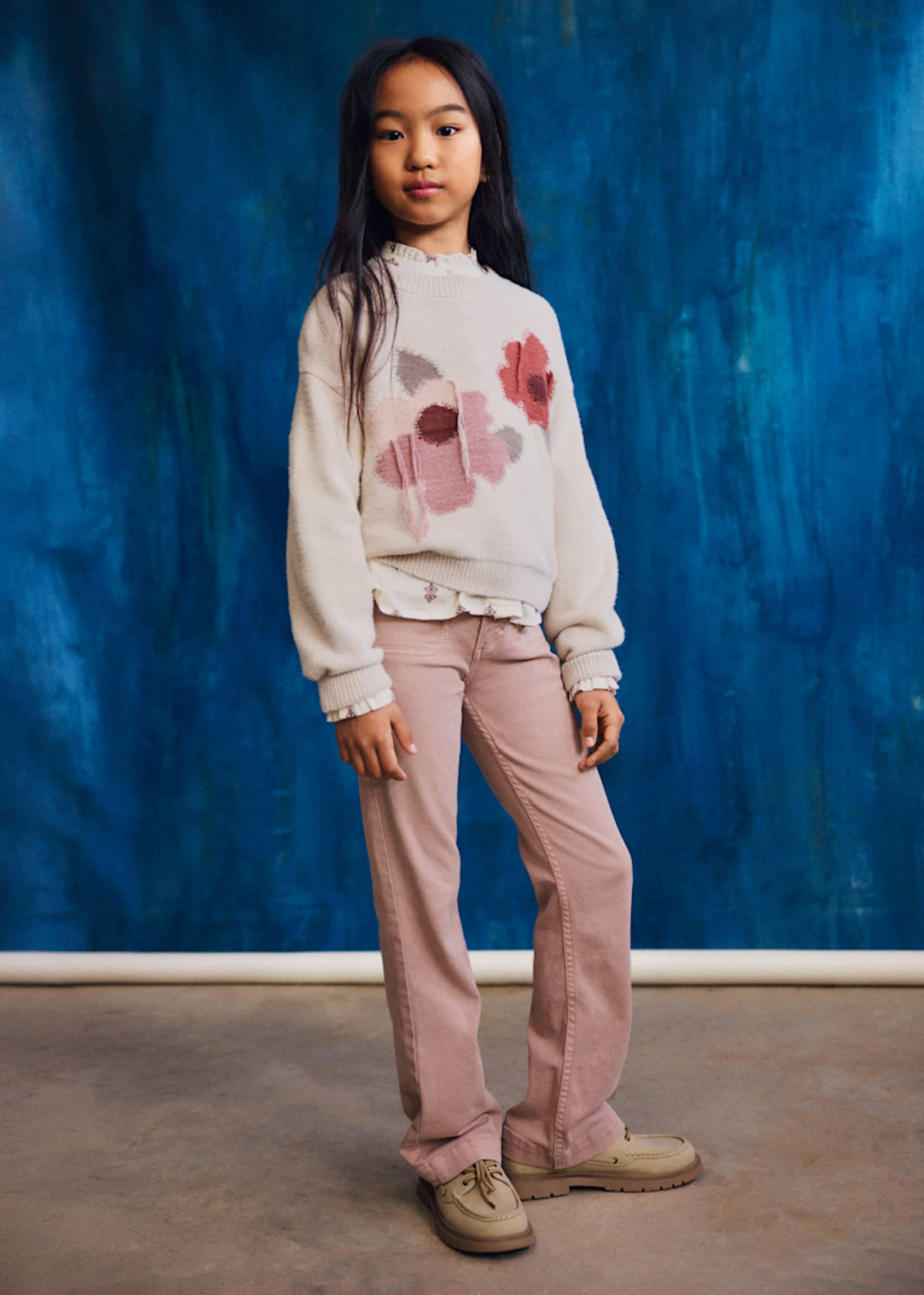 Pantalone svasato twill ragazza Pantalone svasato twill ragazza