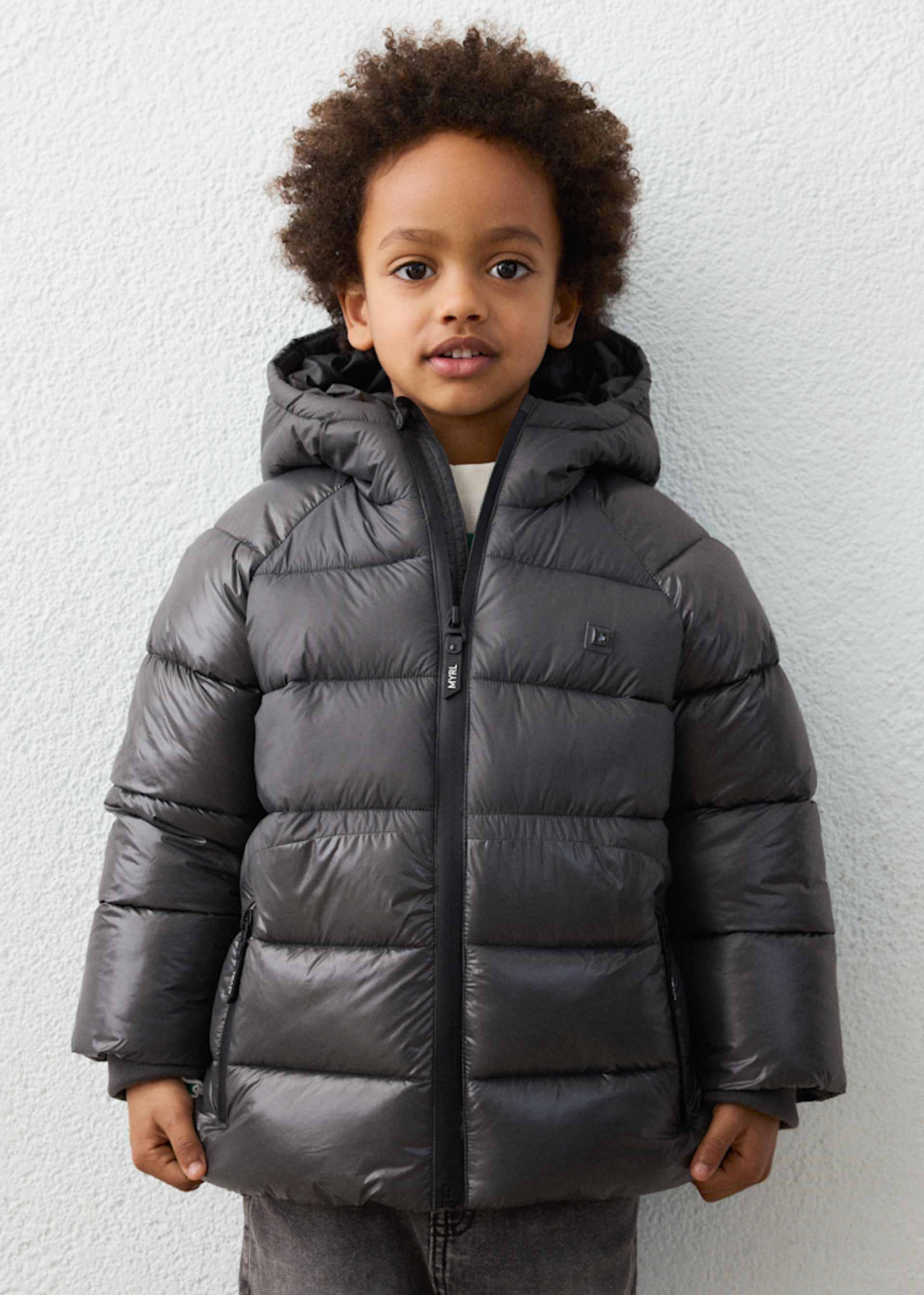 Chaquetón brillo mate niño