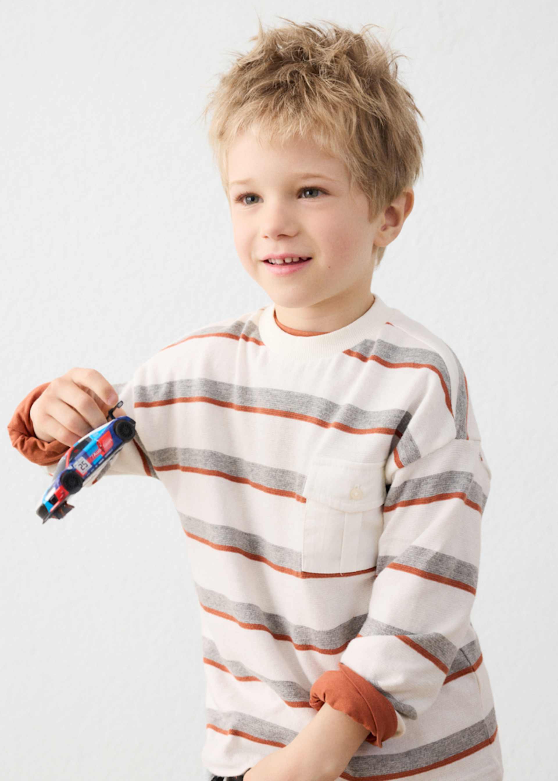 Boy Striped Pocket T-Shirt