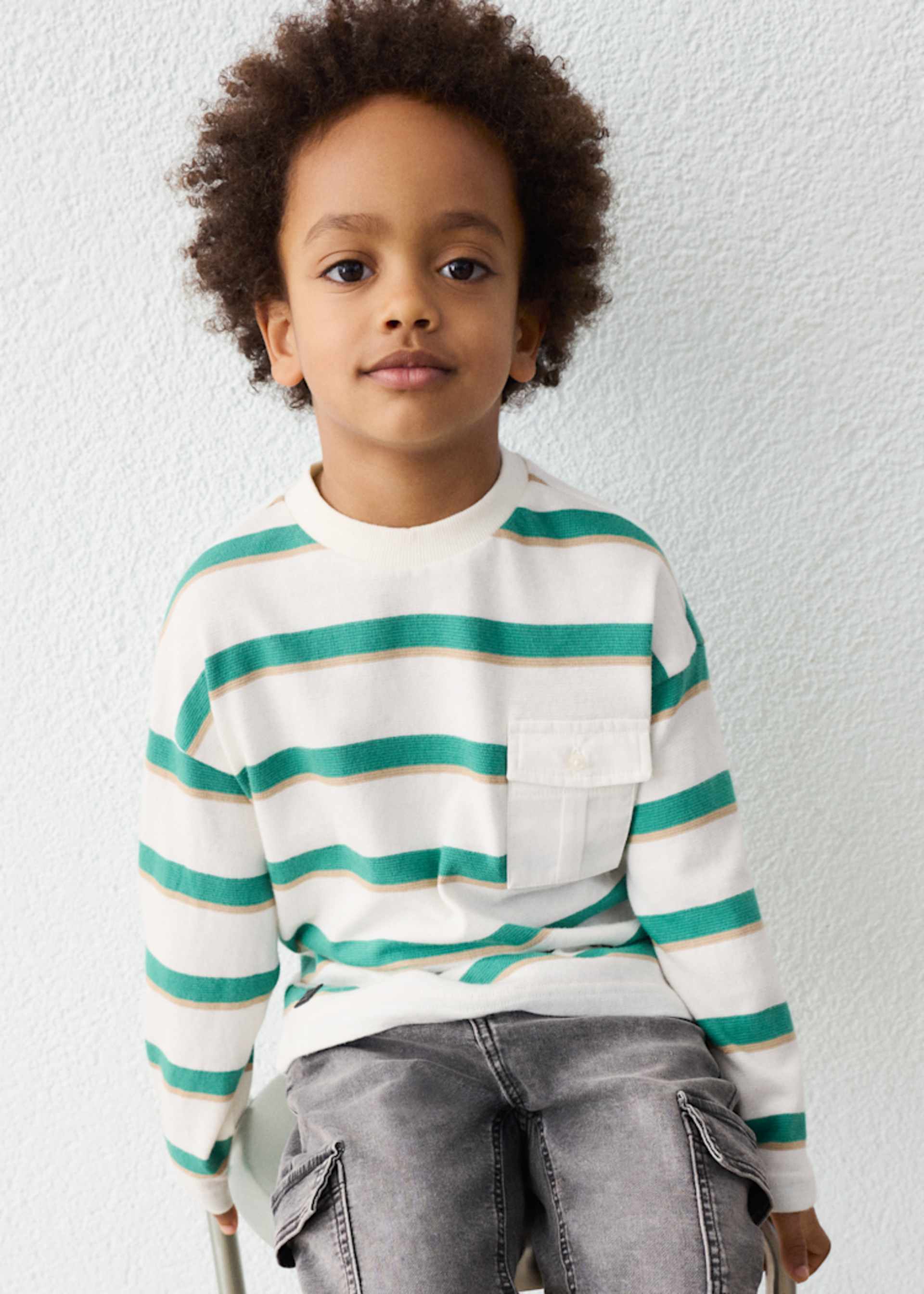 Boy Striped Pocket T-Shirt