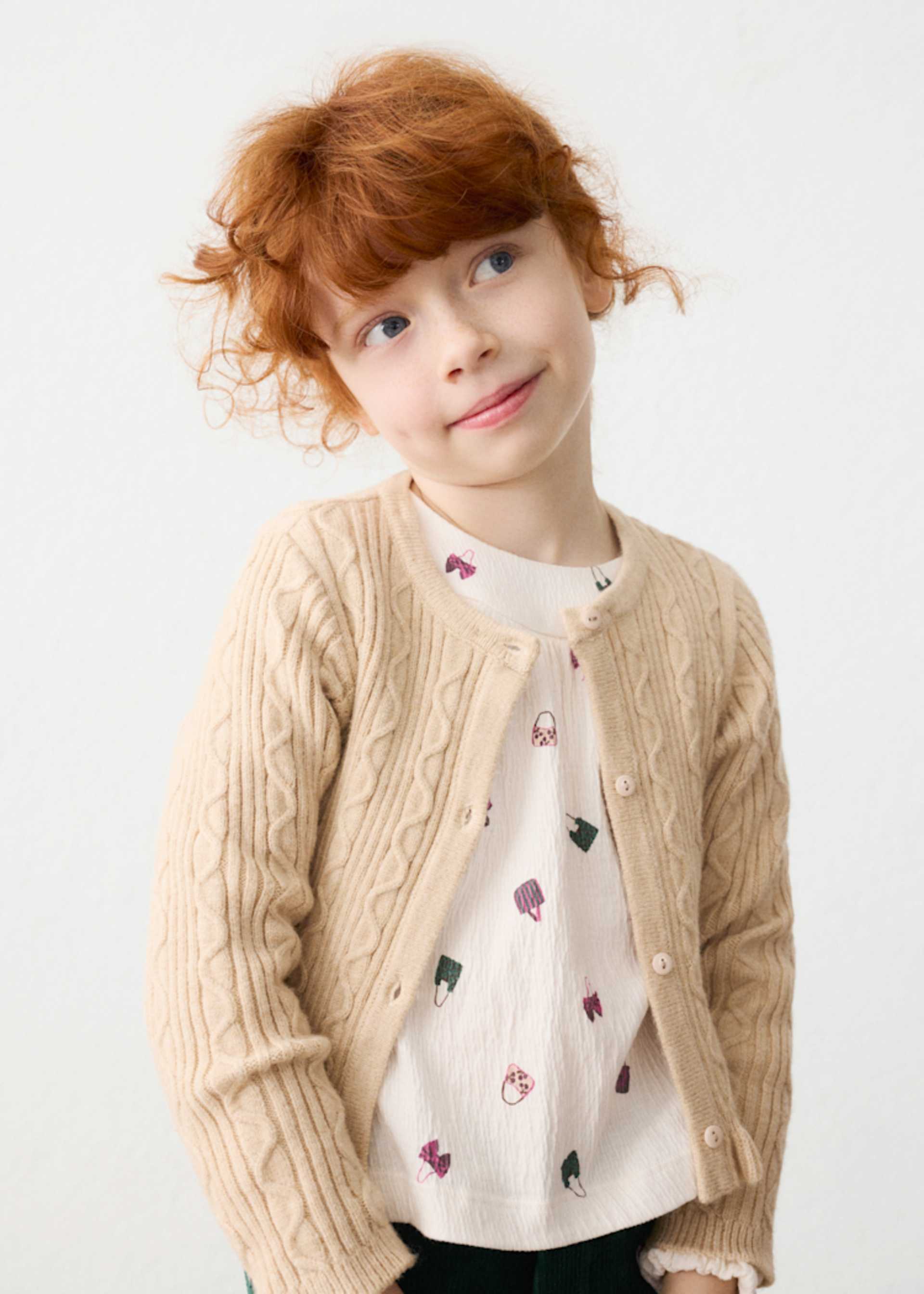 Strickjacke Fellkragen Mädchen