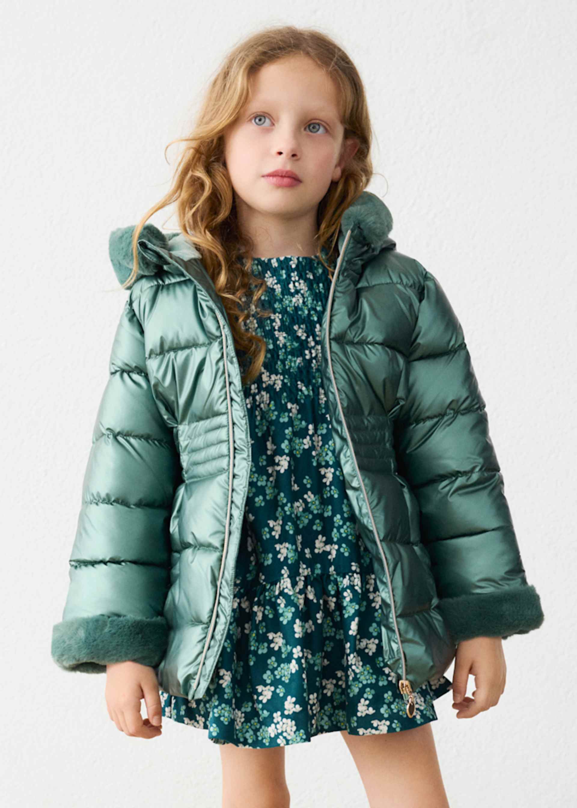 Girl metallic coat