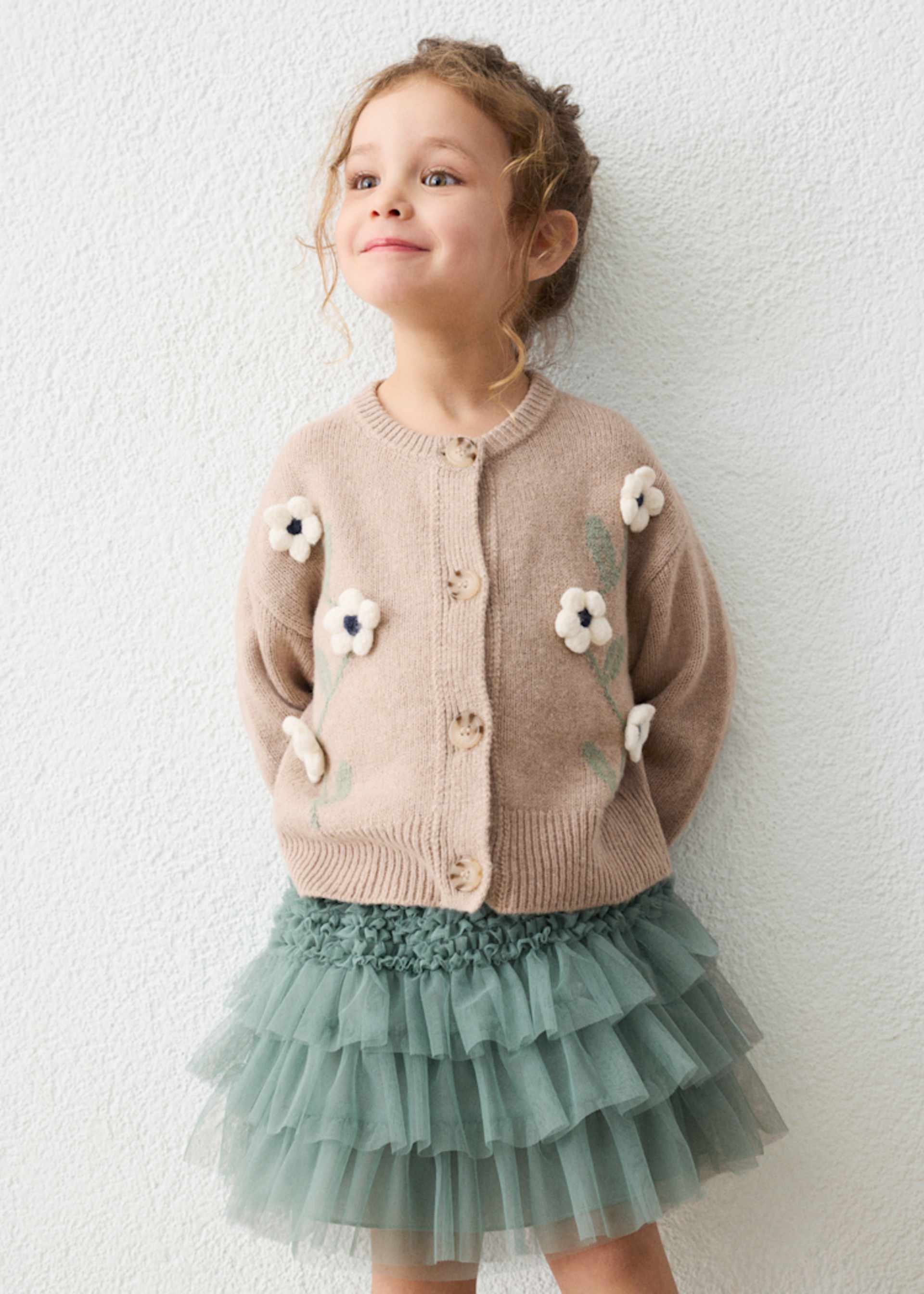Strickjacke Blumen Mädchen