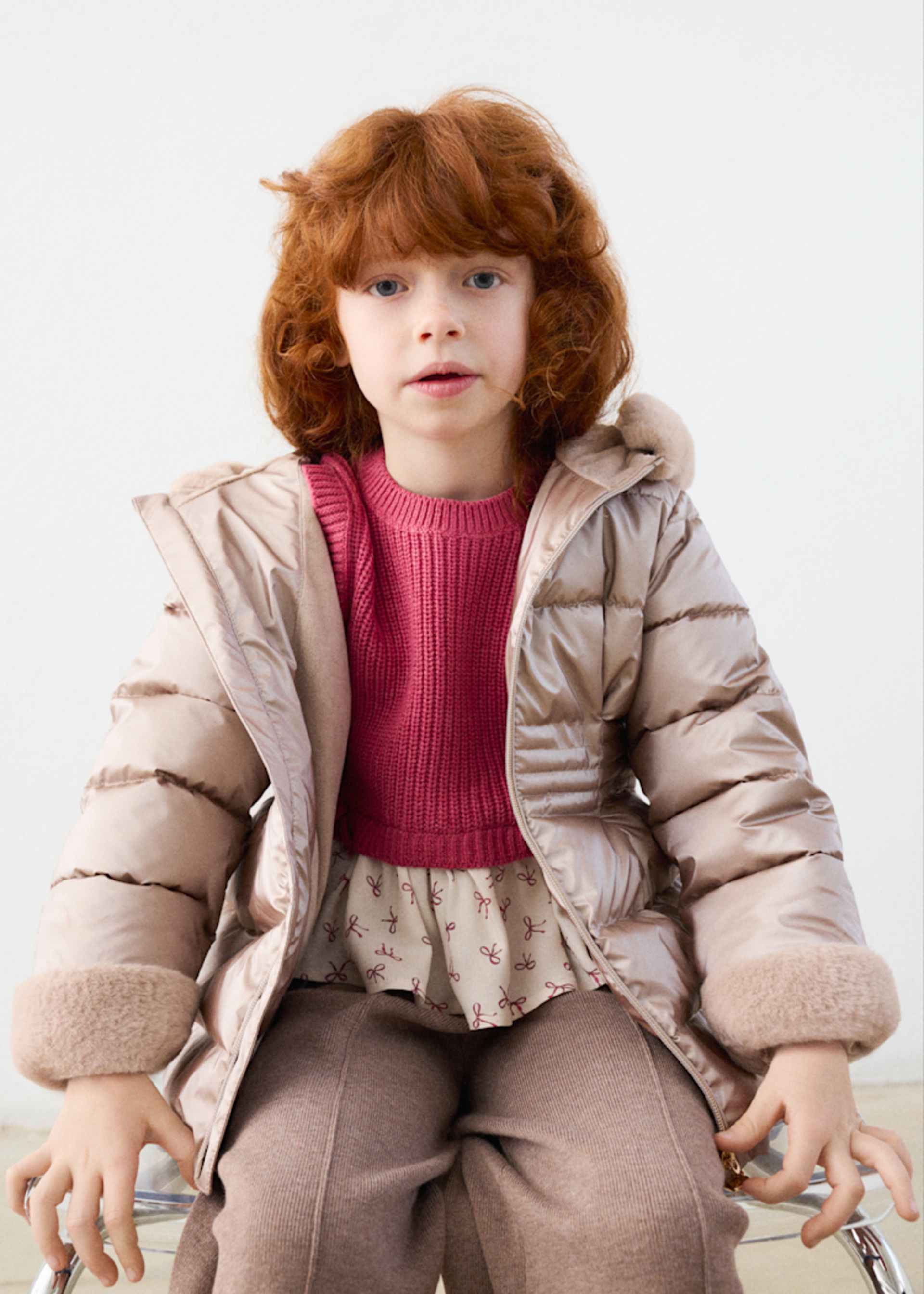 Girl metallic coat