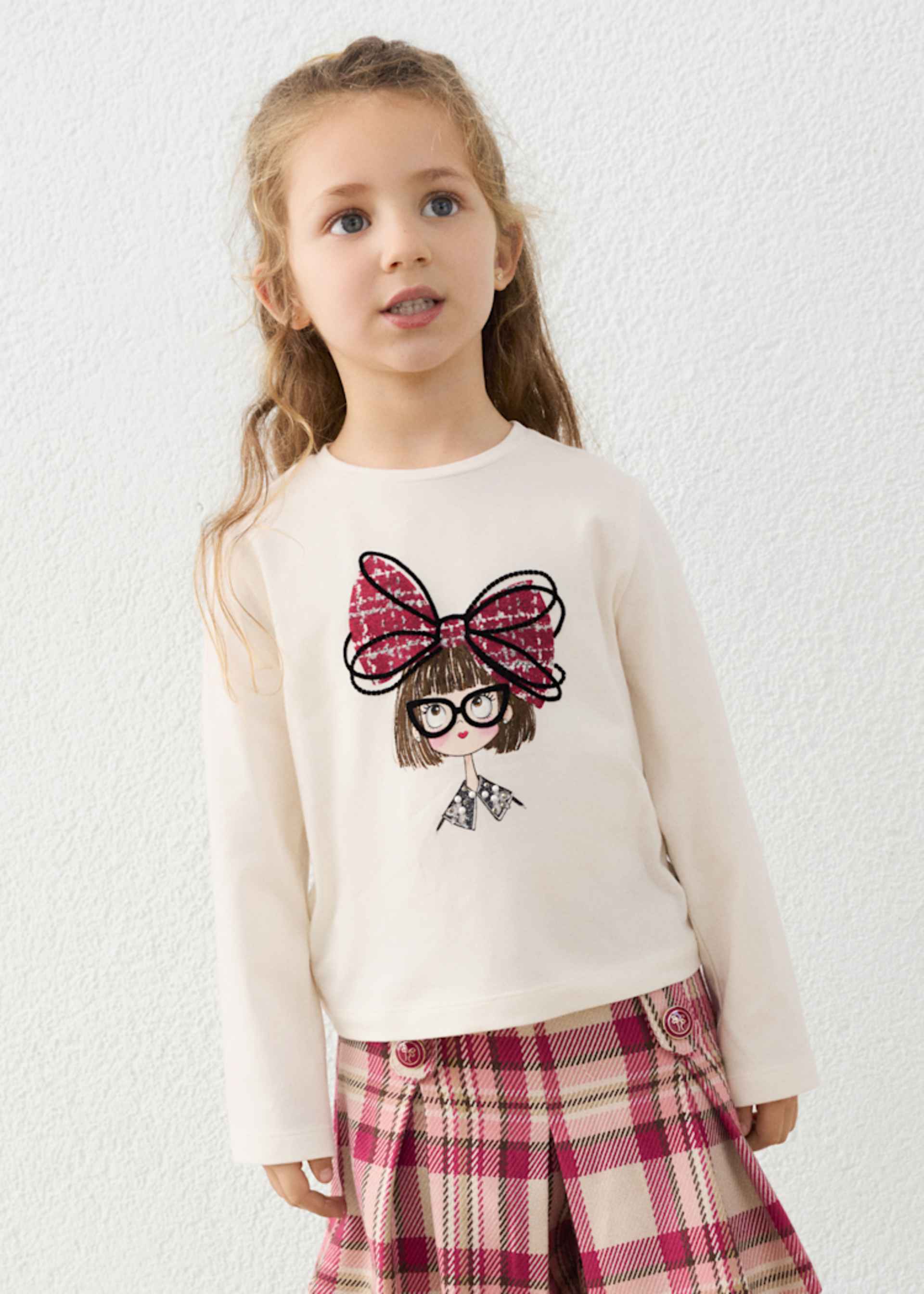 Koszulka z kokardką Doll dla dziewczynki
