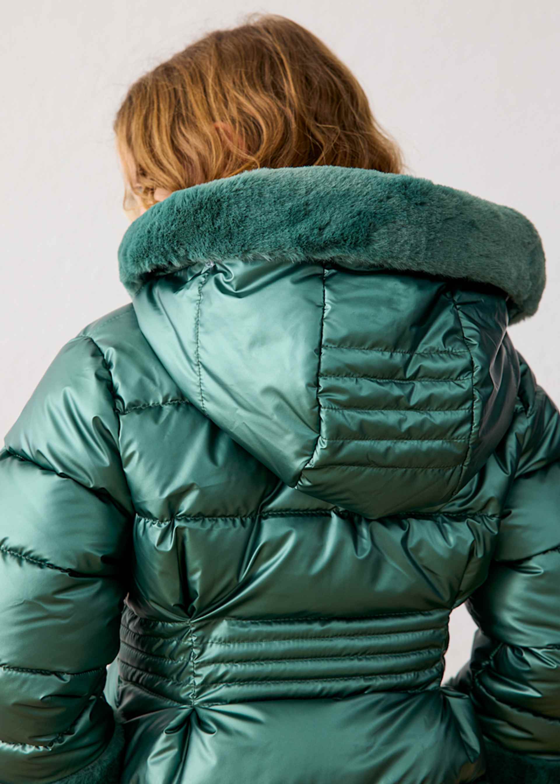 Girl metallic coat