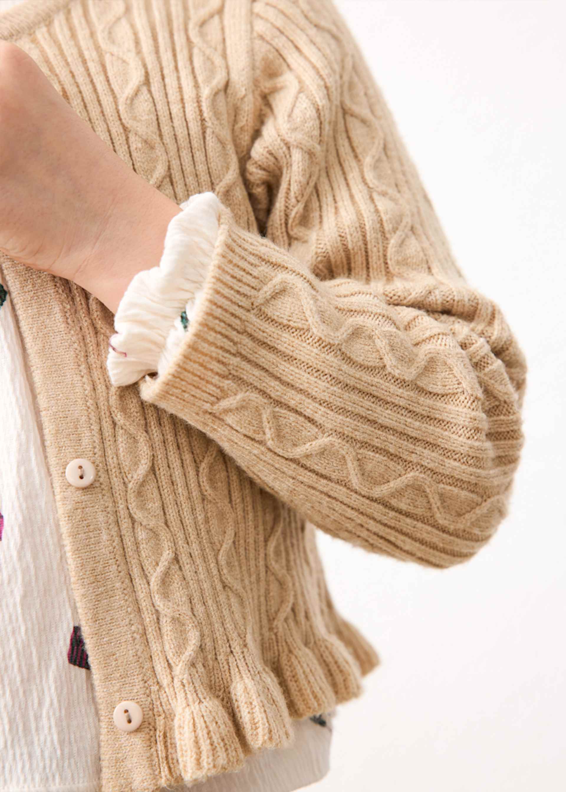 Strickjacke Fellkragen Mädchen