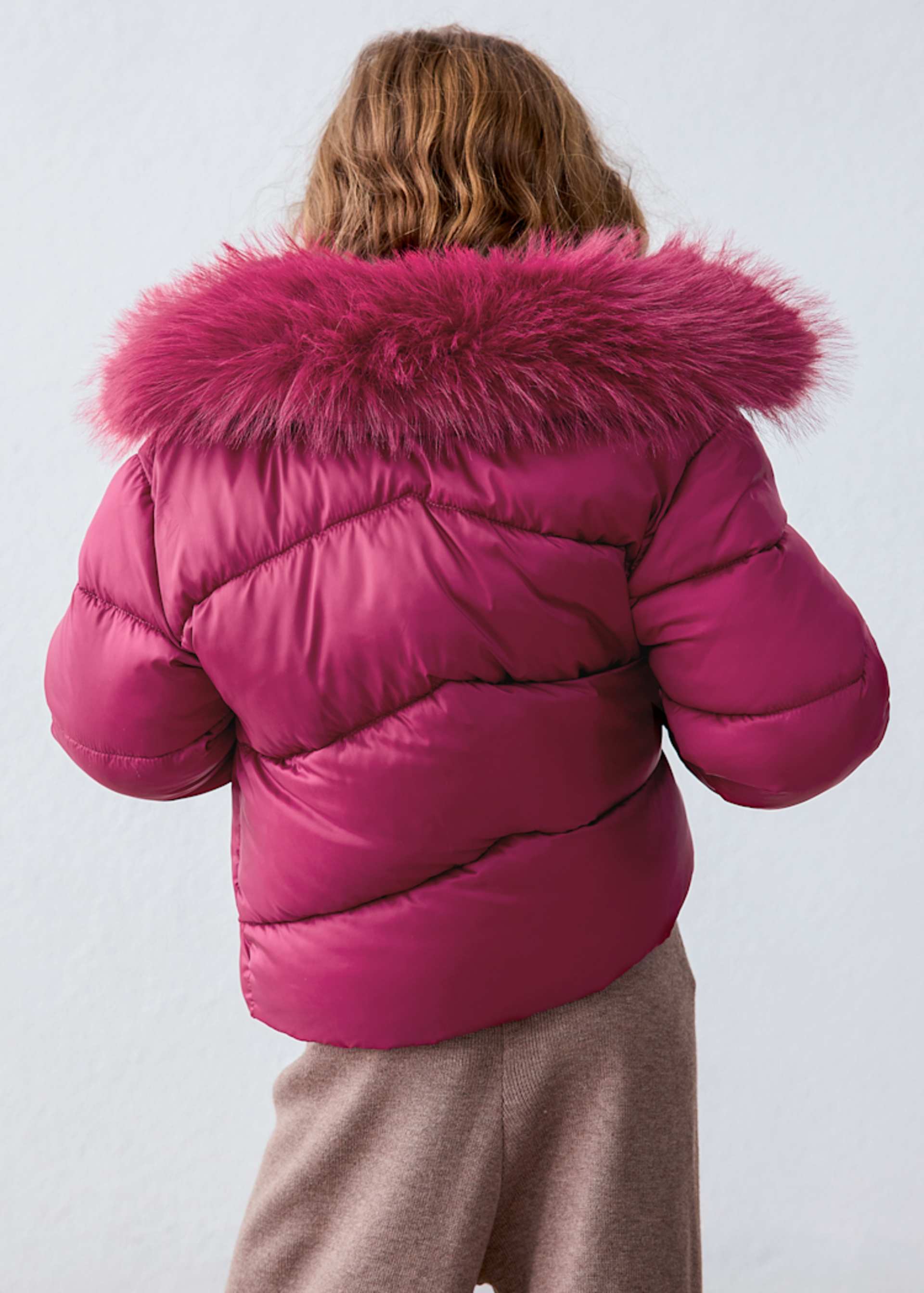 Girls' fur-trimmed coat