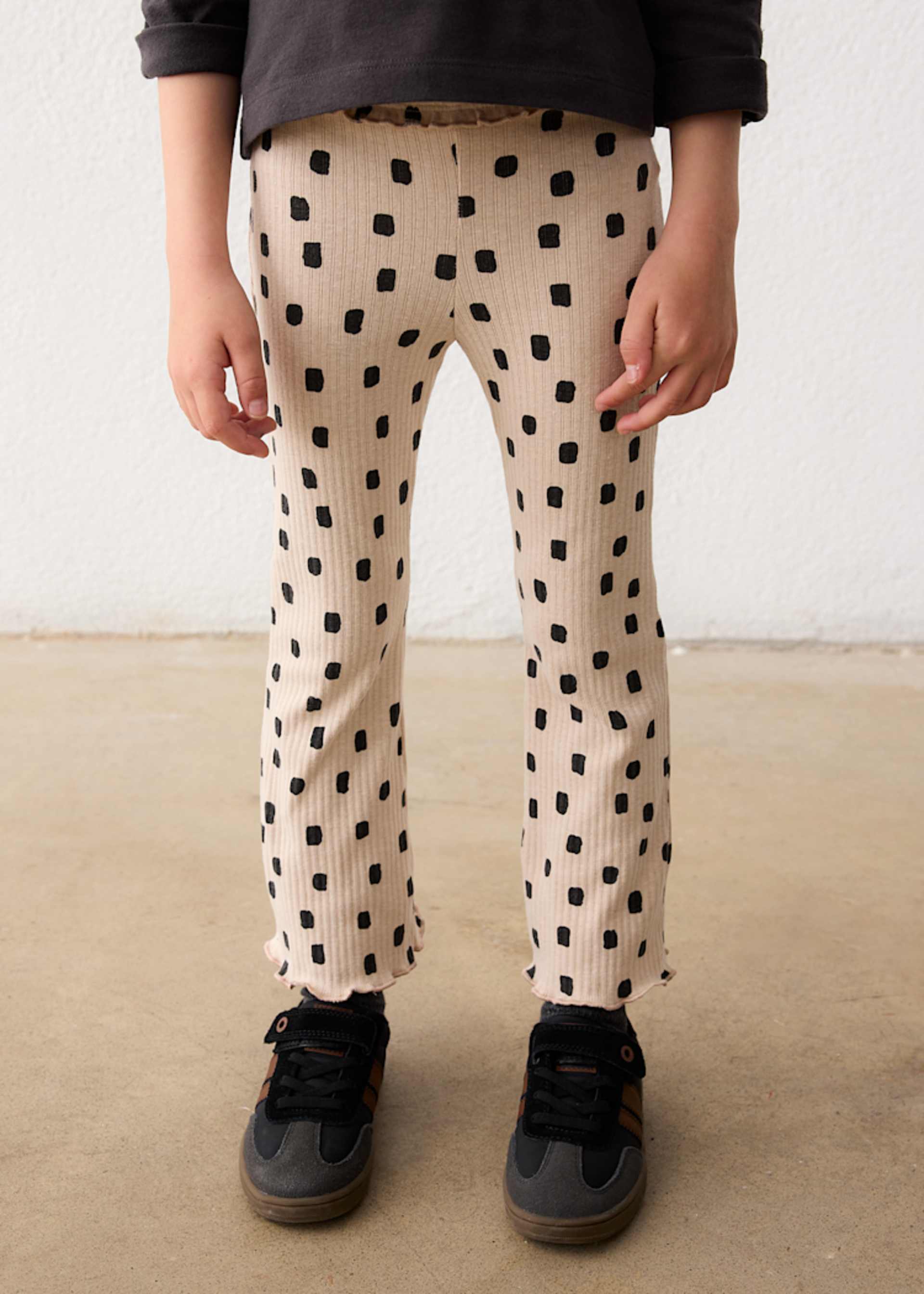 Flared ribbed leggings for girls