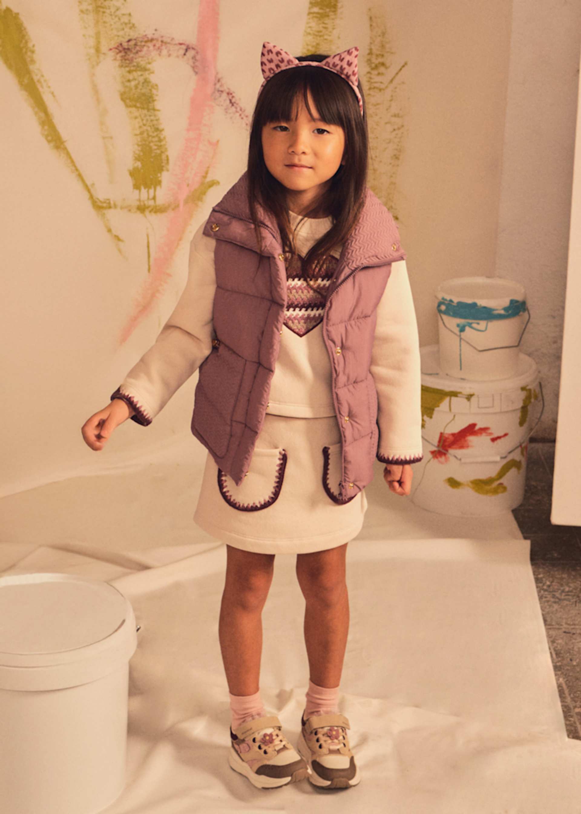 Conjunto falda y sudadera corazón niña