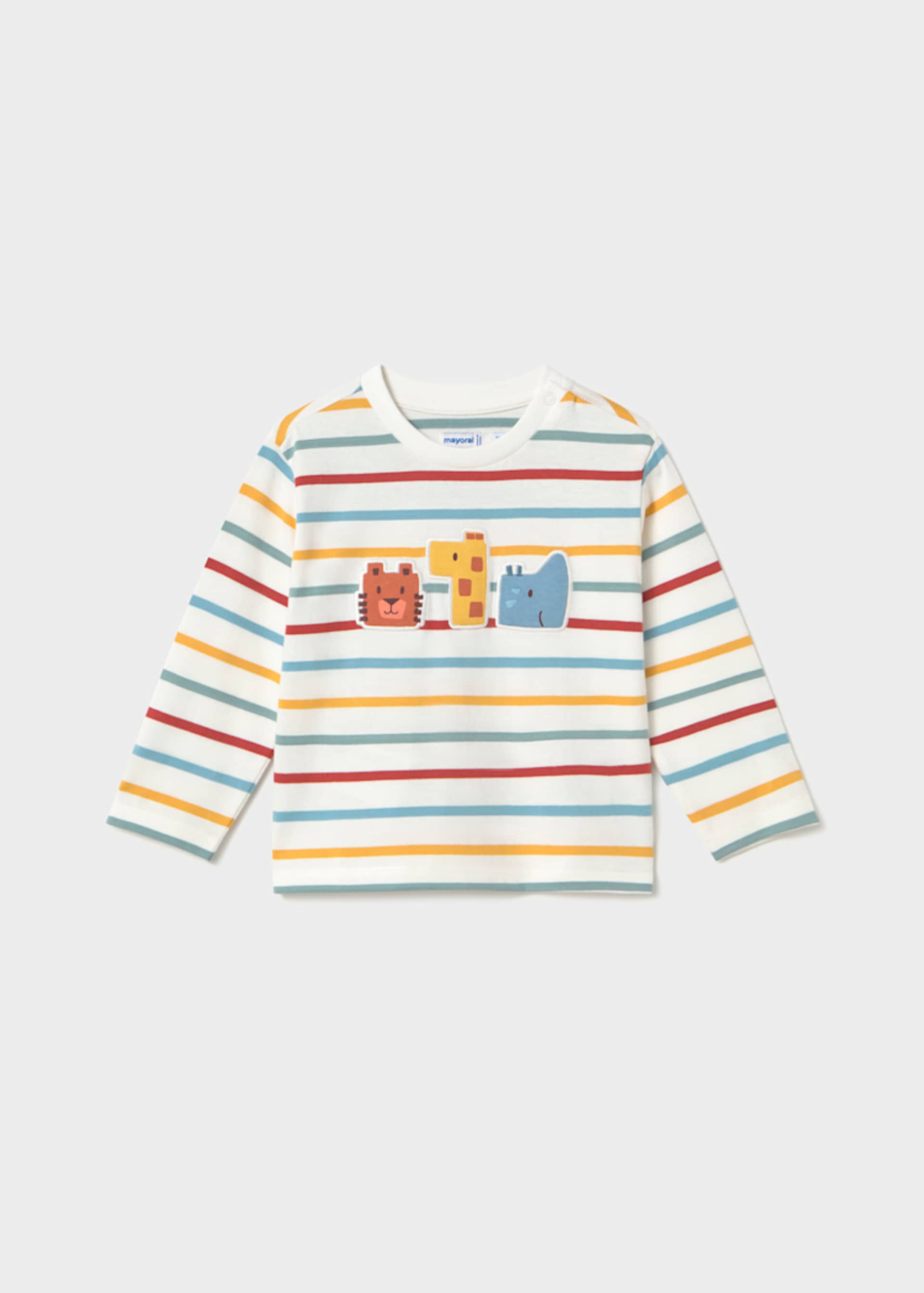 Camiseta rayas apliques 3D bebé