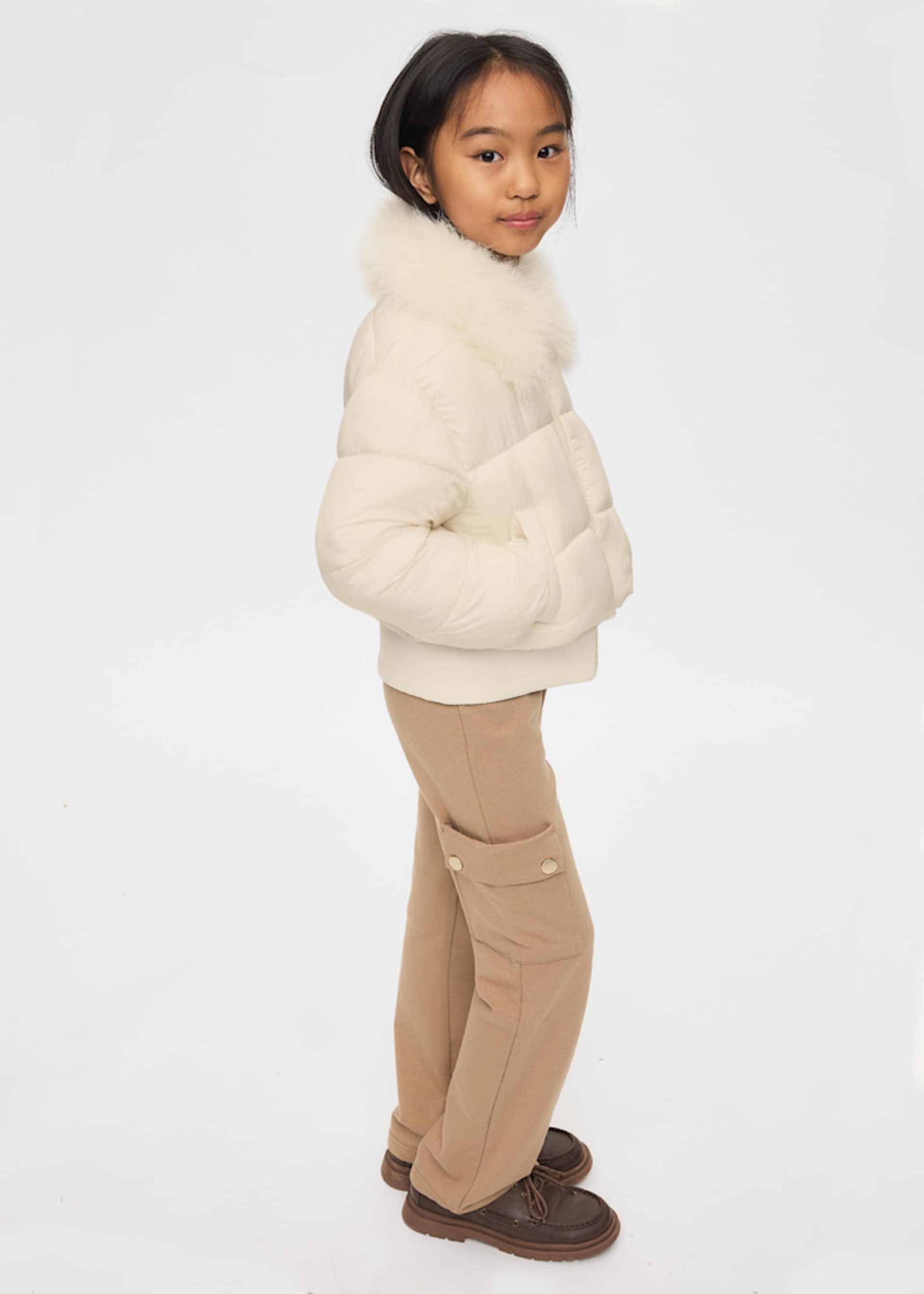 Girl's cropped fur jacket Girl's cropped fur jacket
