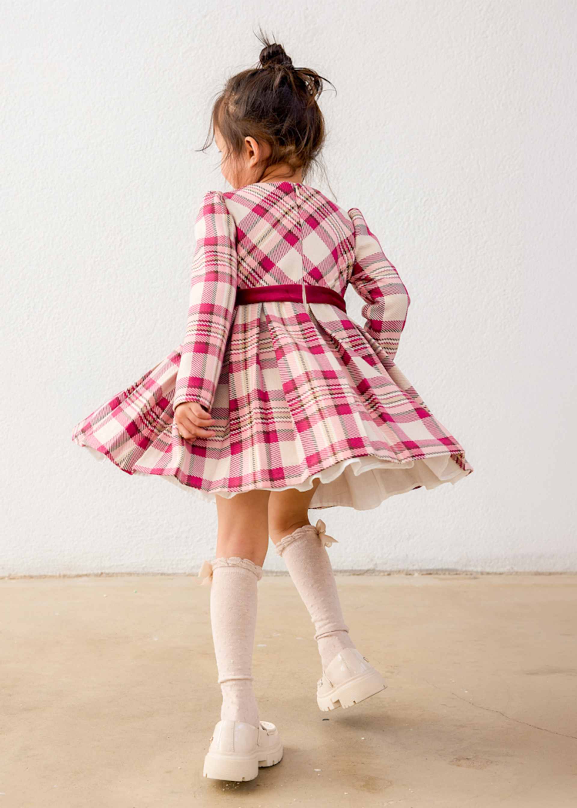 Girls' checked dress