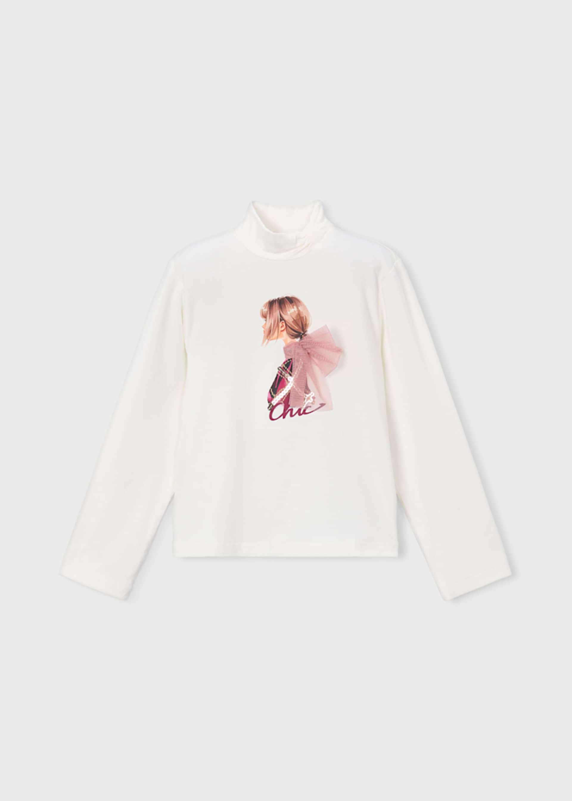 Camiseta semicisne gráfica niña