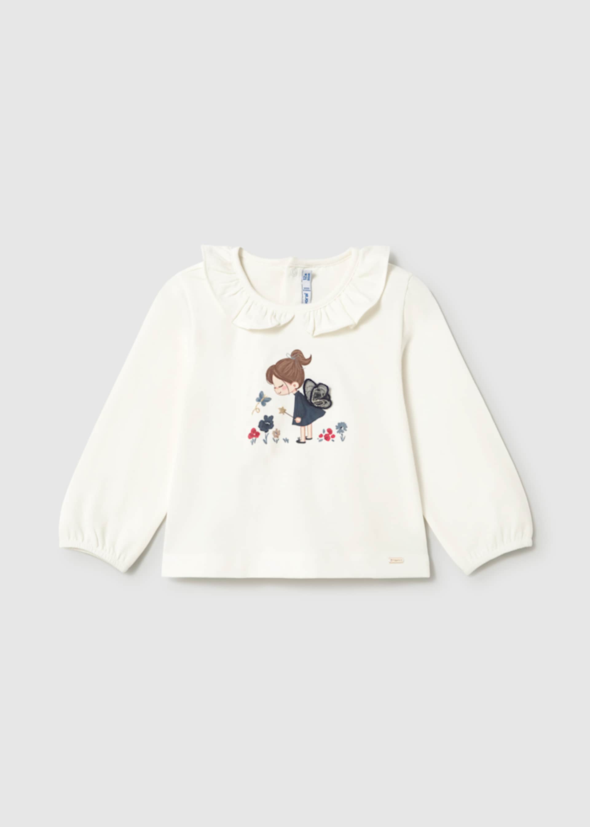 Tricou cu guler volane bebe