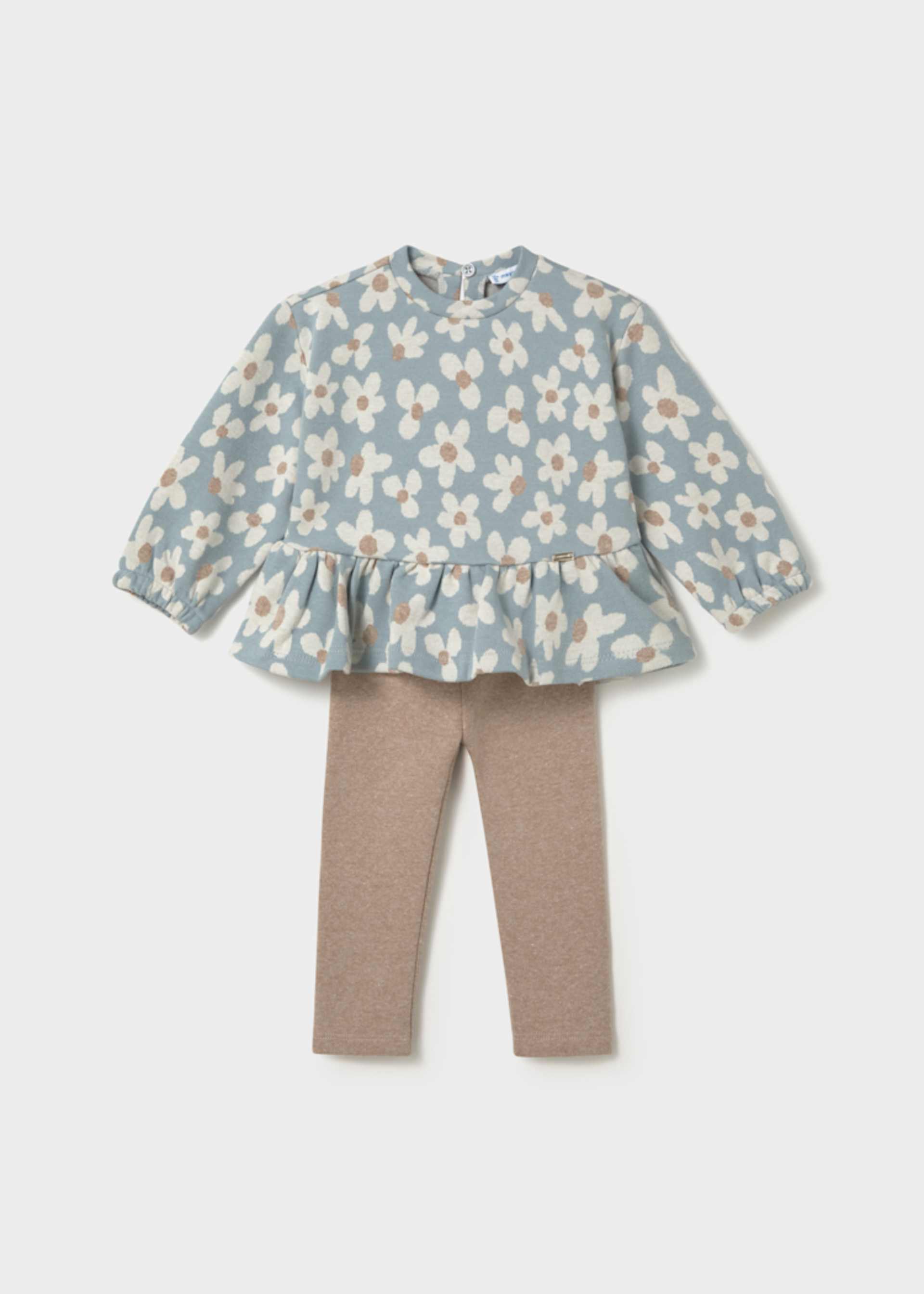 Conjunto blusa estampada y pantalón bebé Conjunto blusa estampada y pantalón bebé