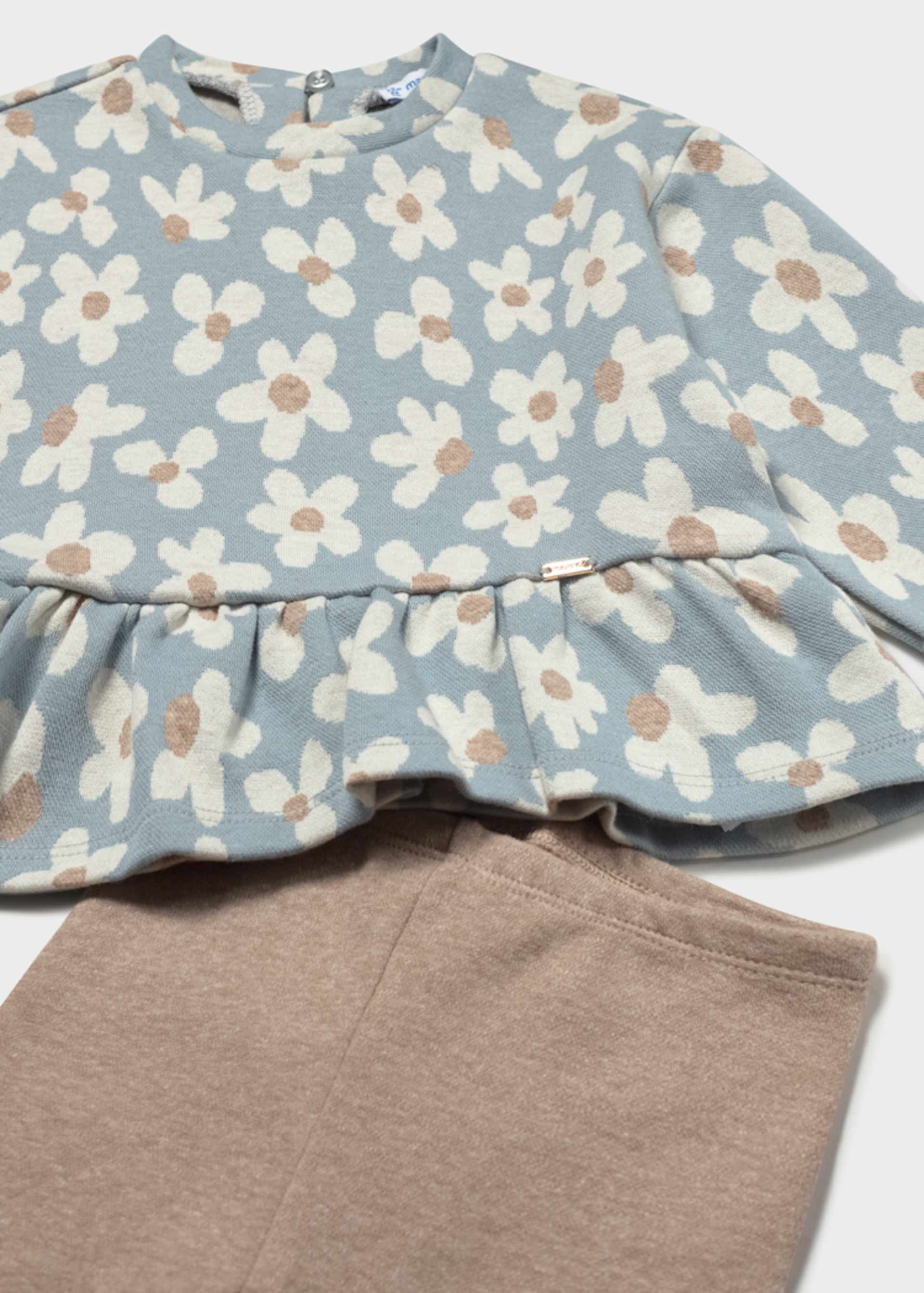 Baby print blouse and trousers set