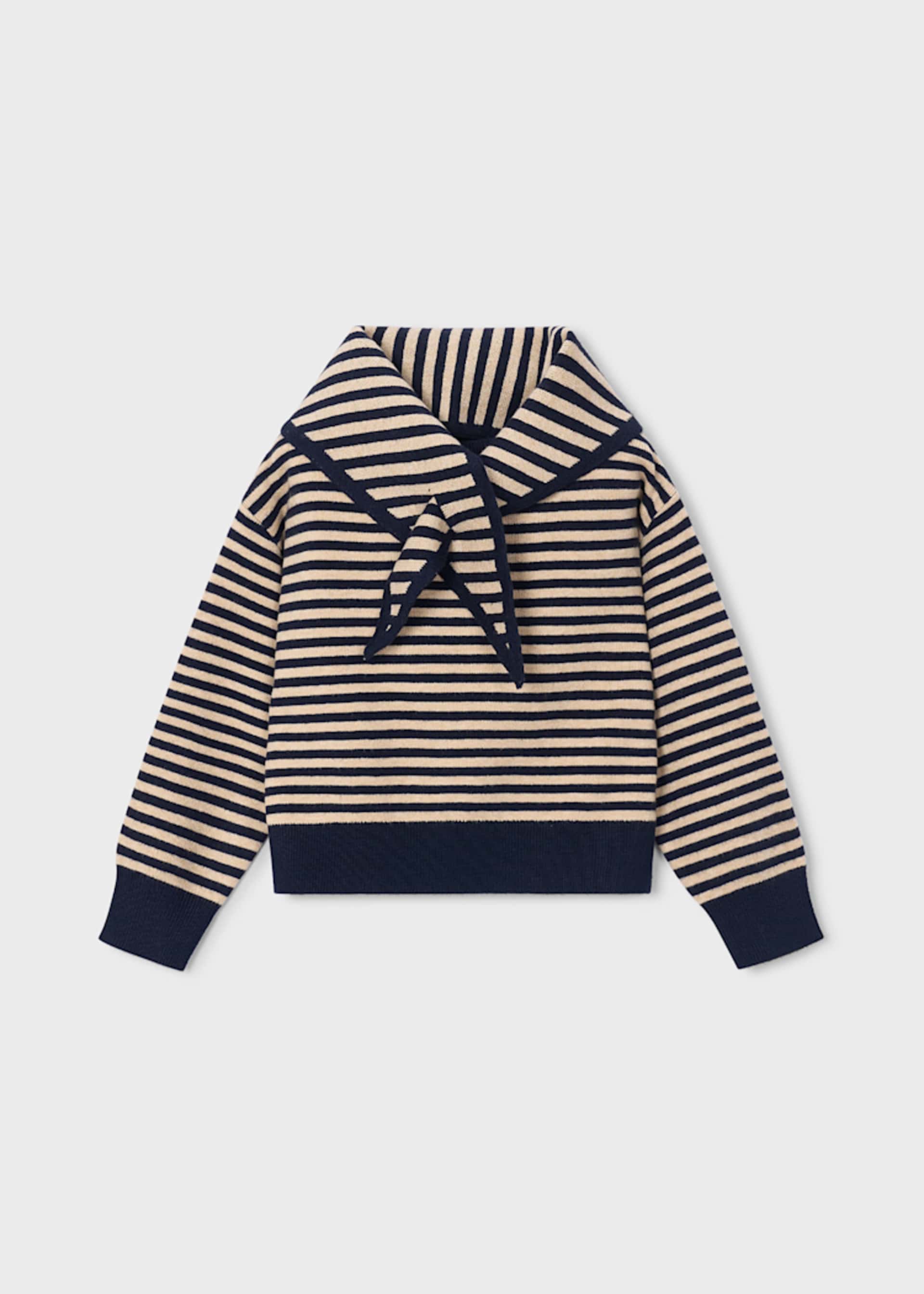 Jersey con pañuelo rayas niña