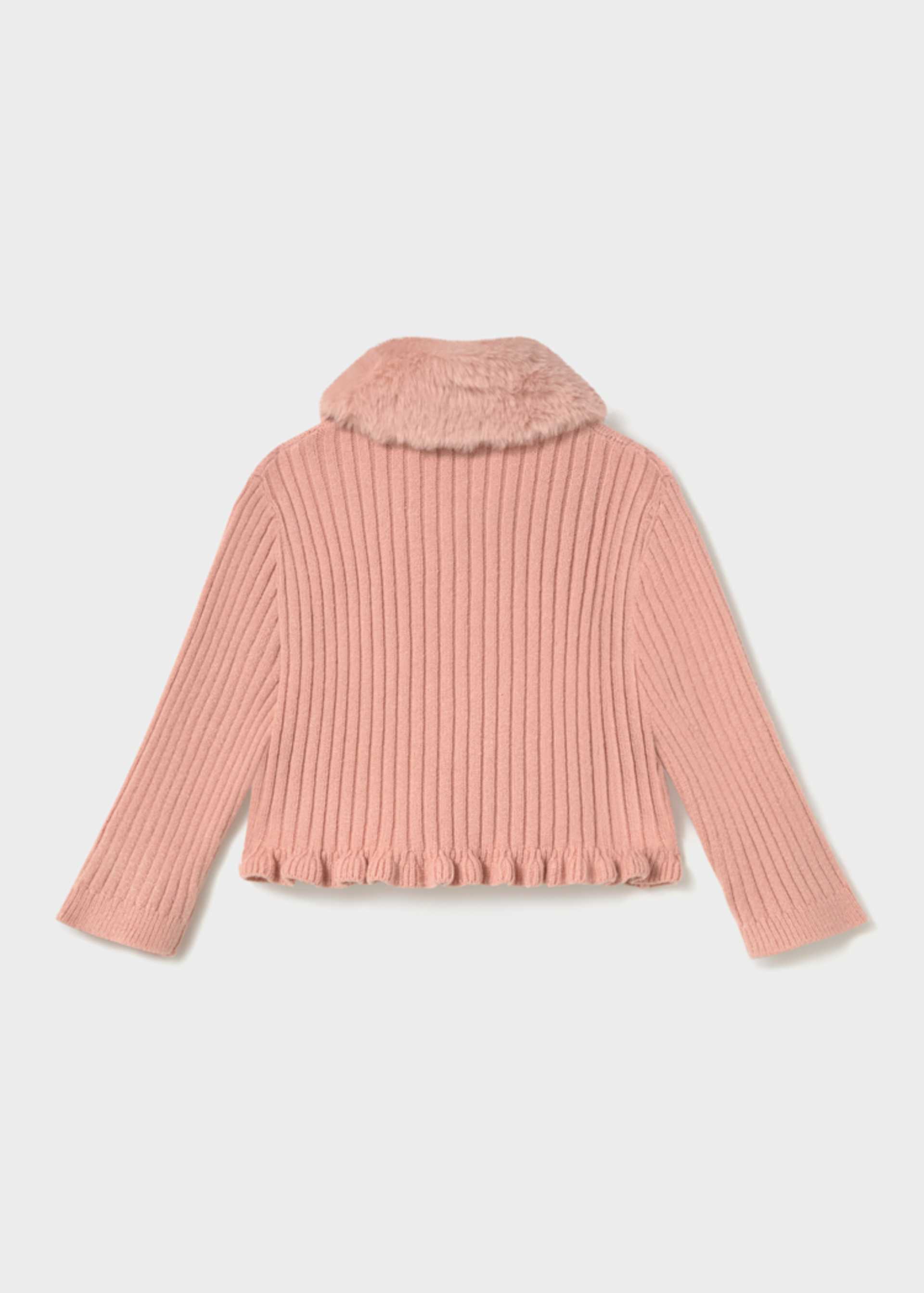 Baby Cardigan with Faux Fur Collar