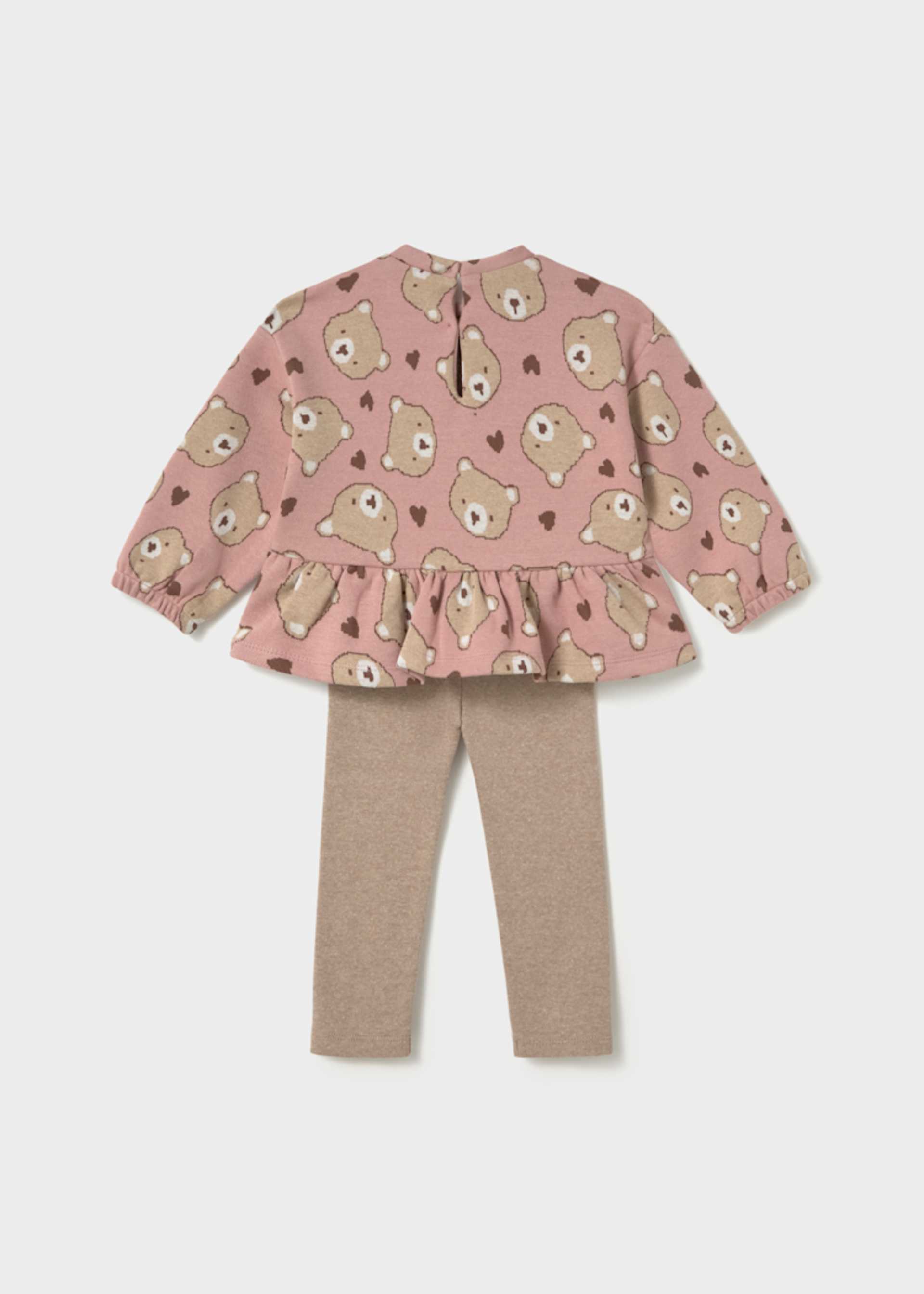 Set cu tricou imprimat si pantaloni bebe