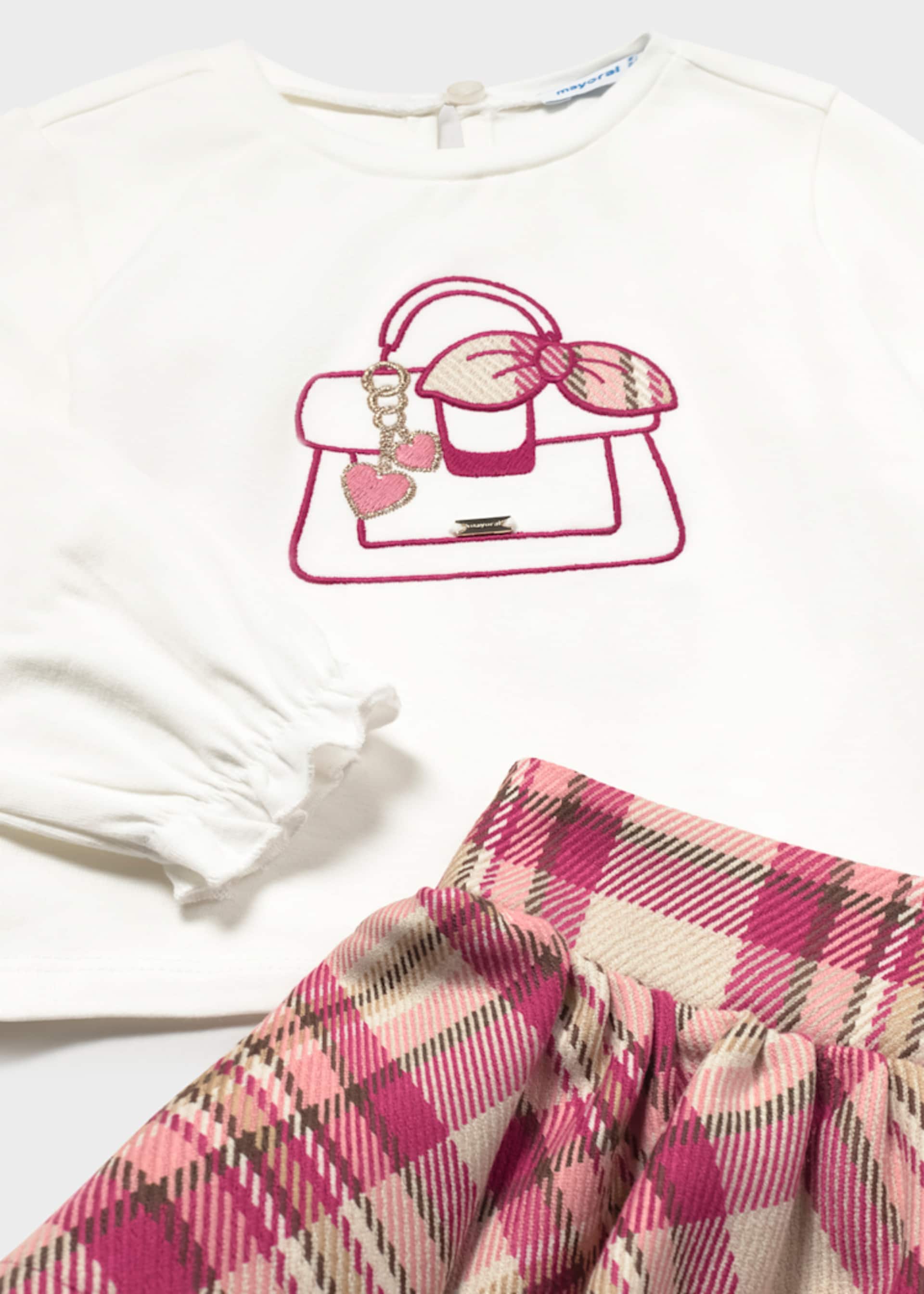 Conjunto falda cuadros y camiseta bebé Conjunto falda cuadros y camiseta bebé