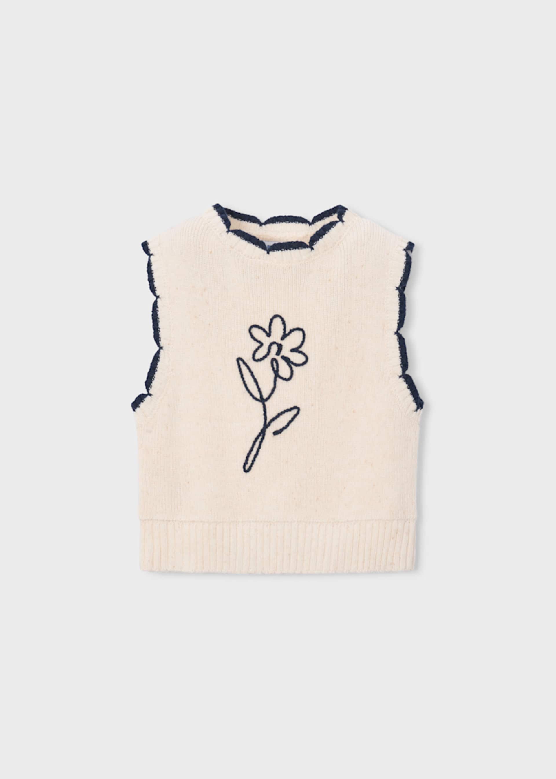 Girl knit flower vest