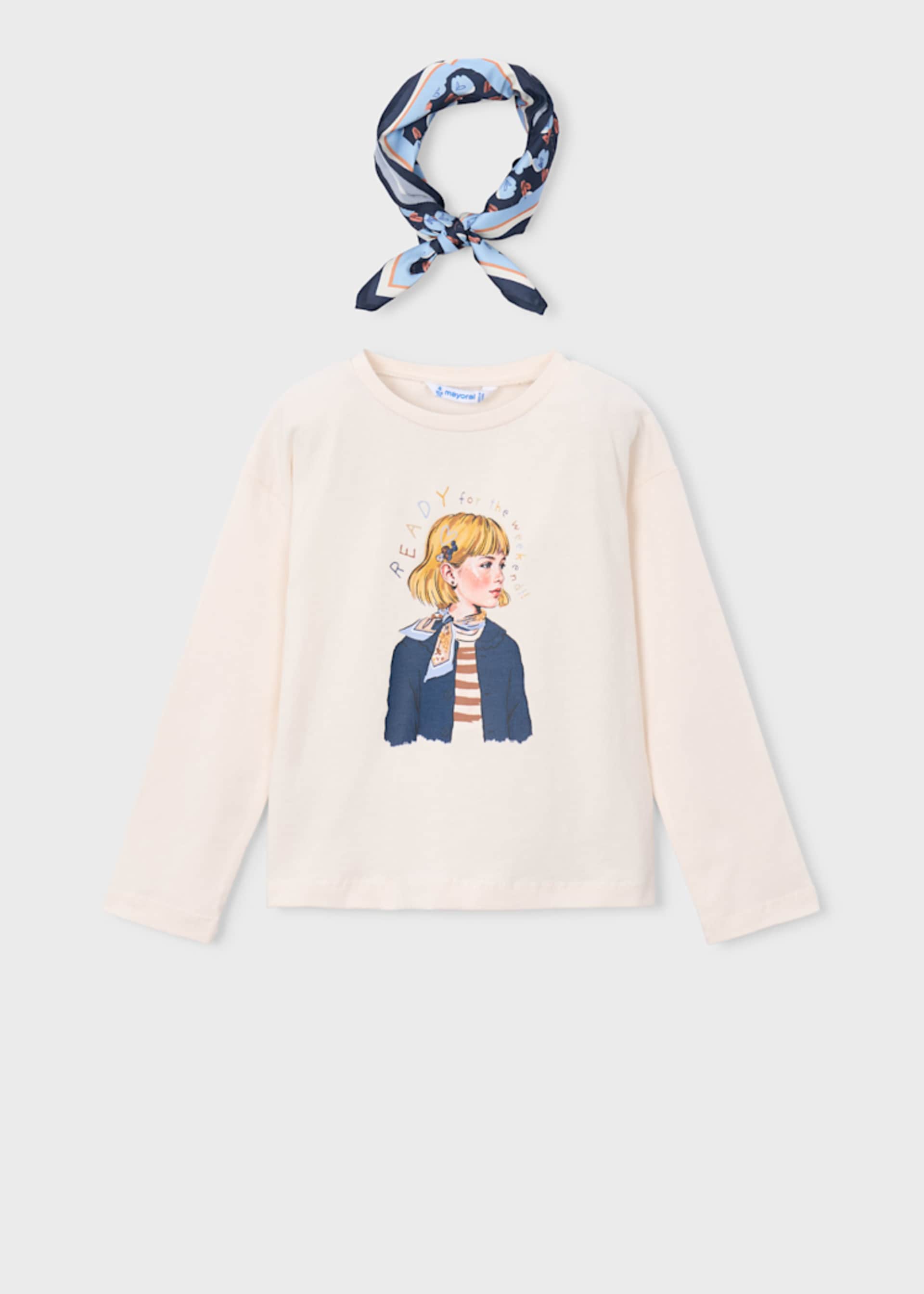 Girl t-shirt with scarf Girl t-shirt with scarf