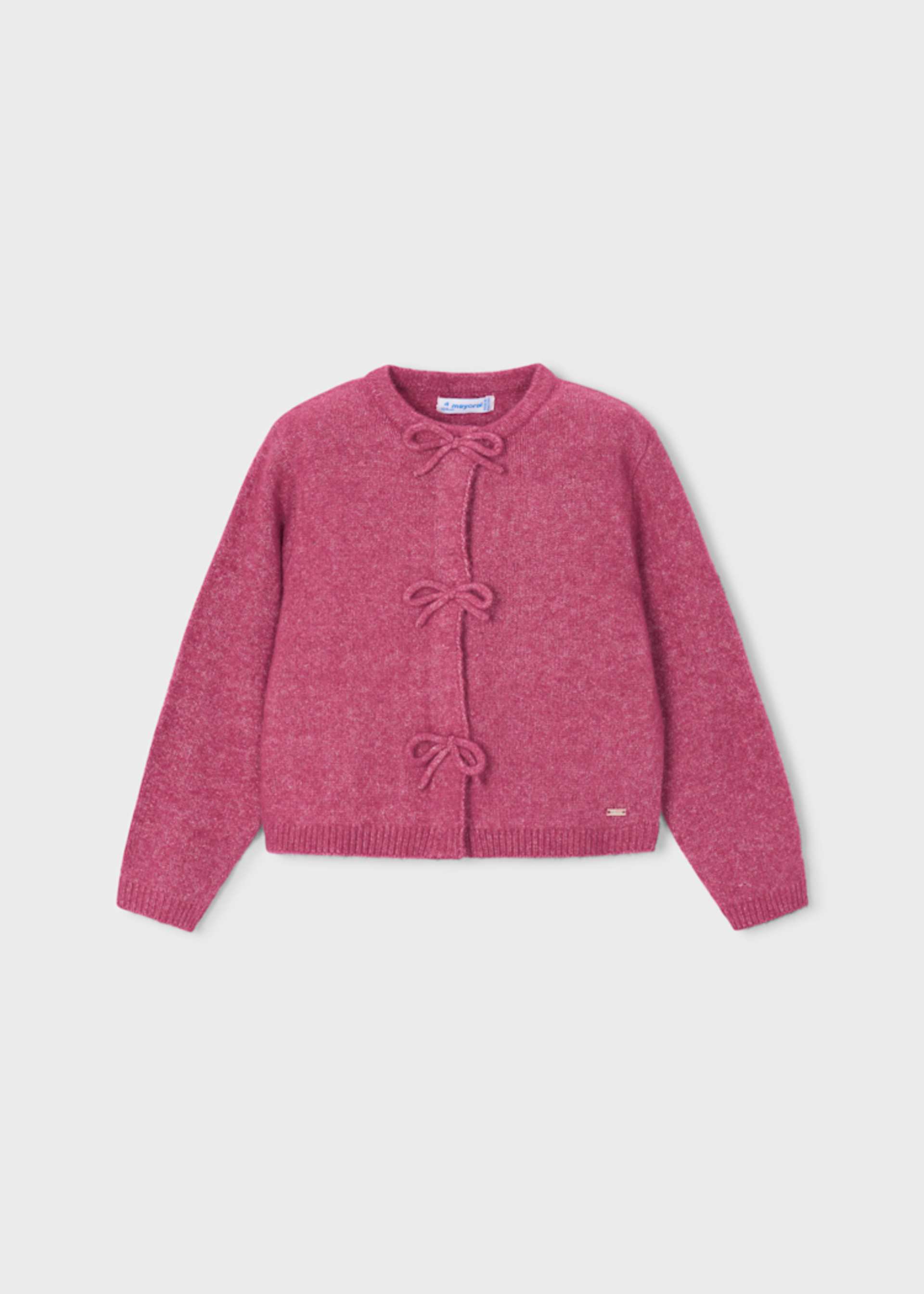 Girls' knitted cardigan with bows