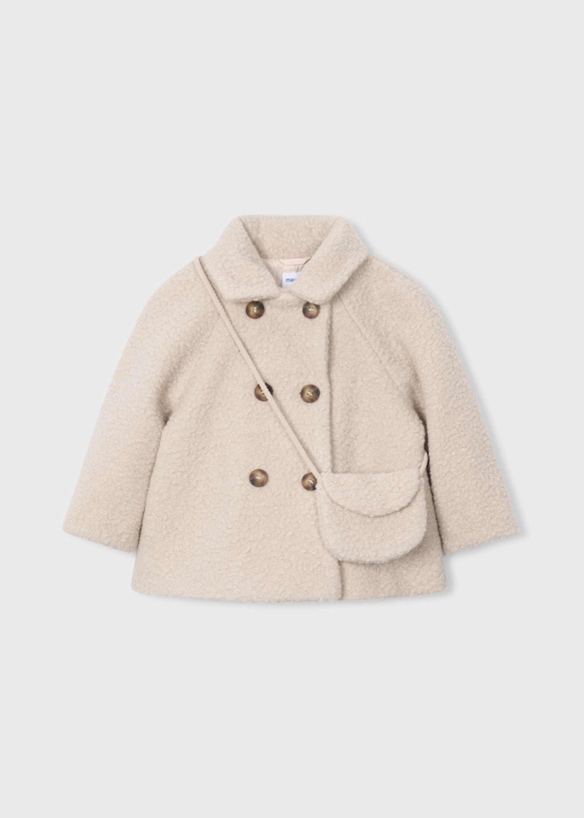 Corduroy coat with handbag for girls
