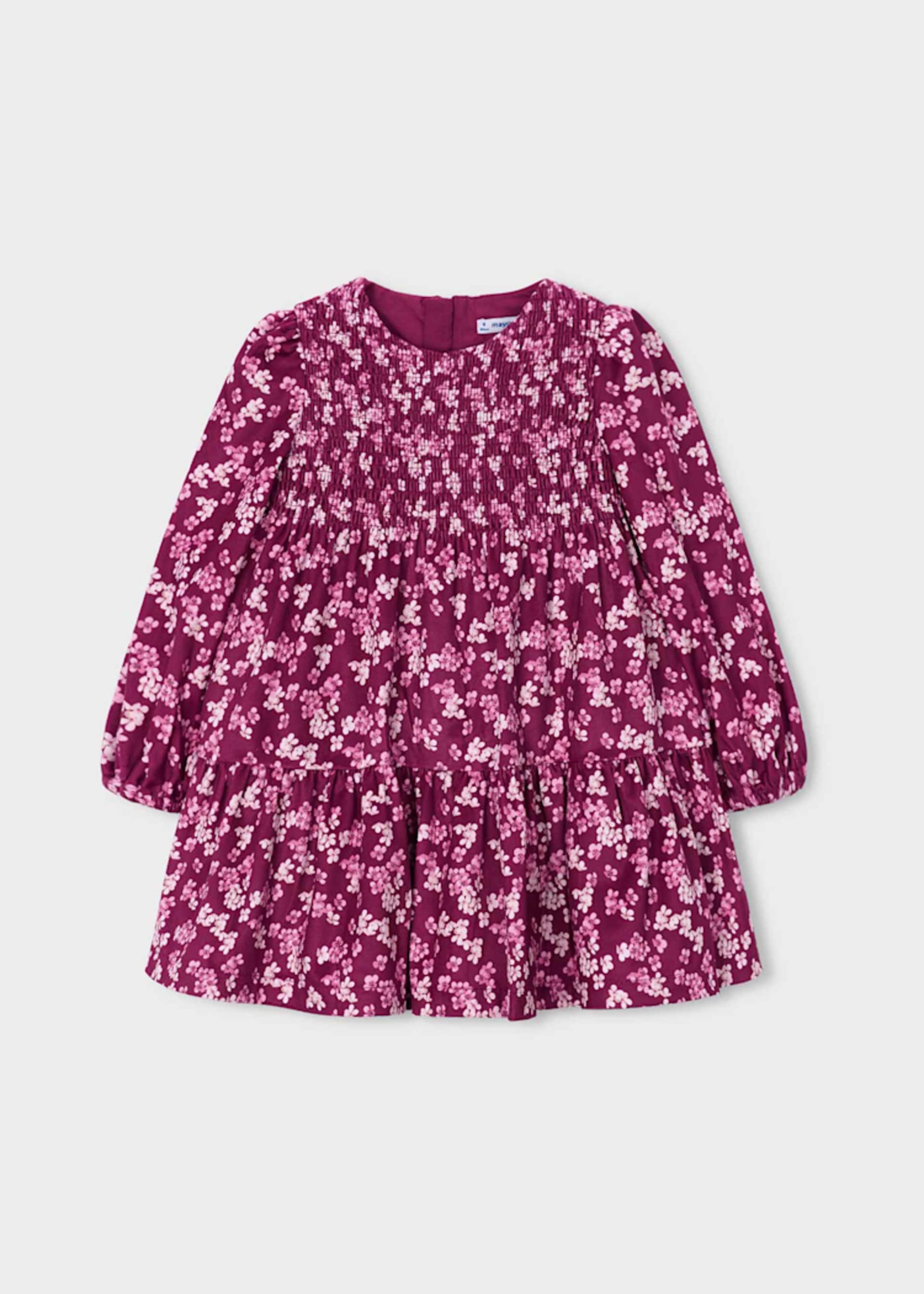 Printed velvet dress for girls