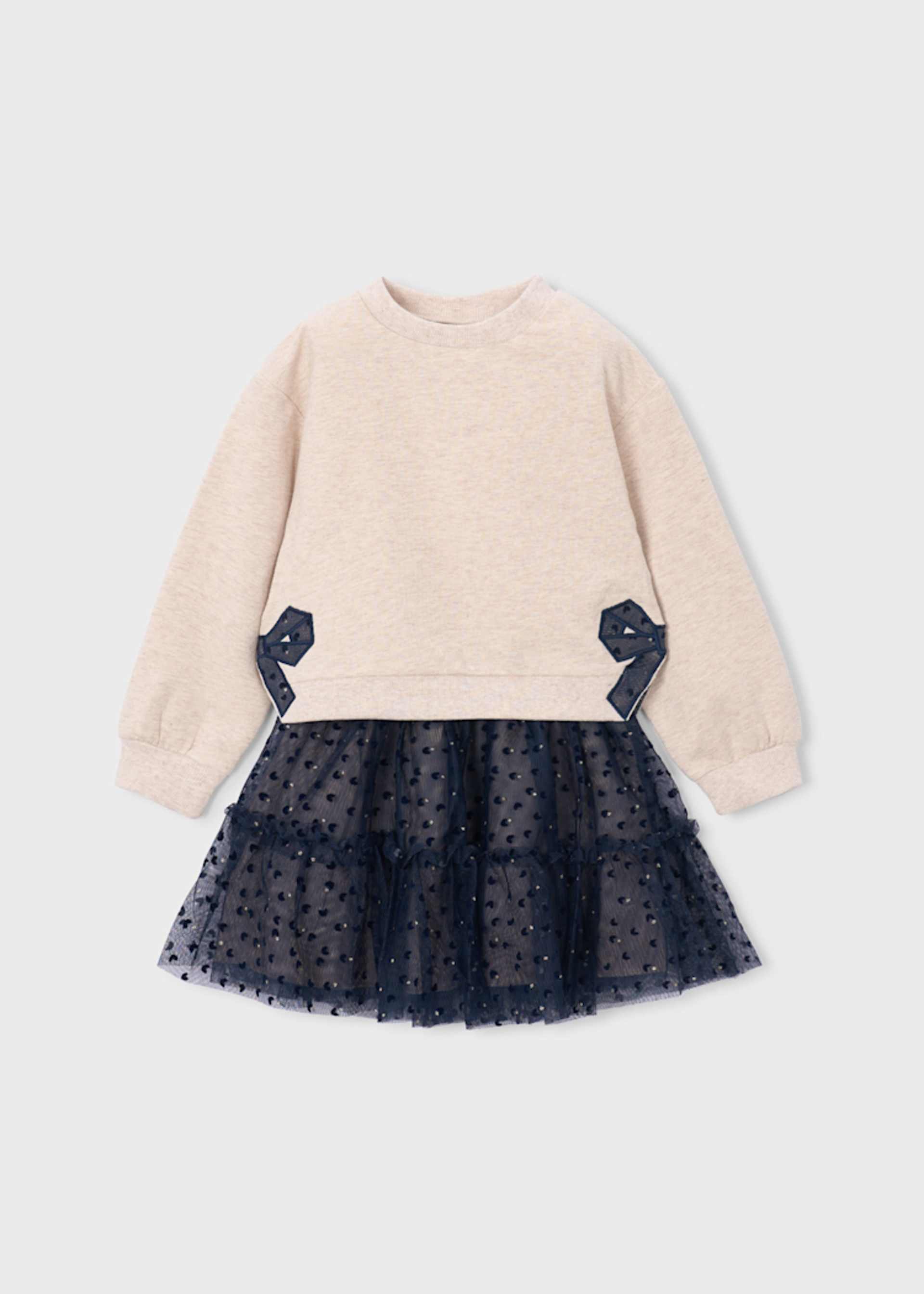 Girls' tulle skirt and sweatshirt set