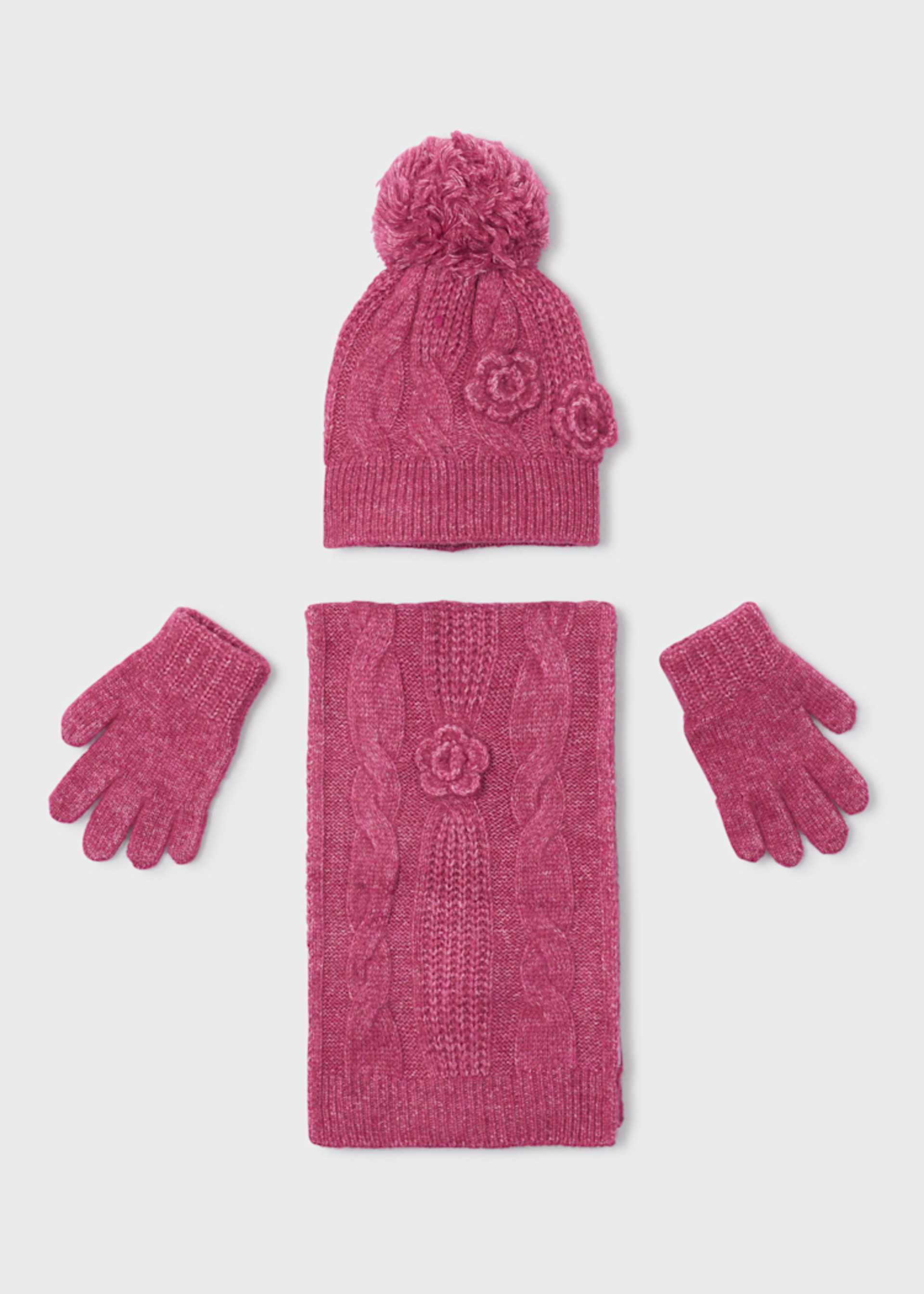 Conjunto 3 piezas bufanda niña