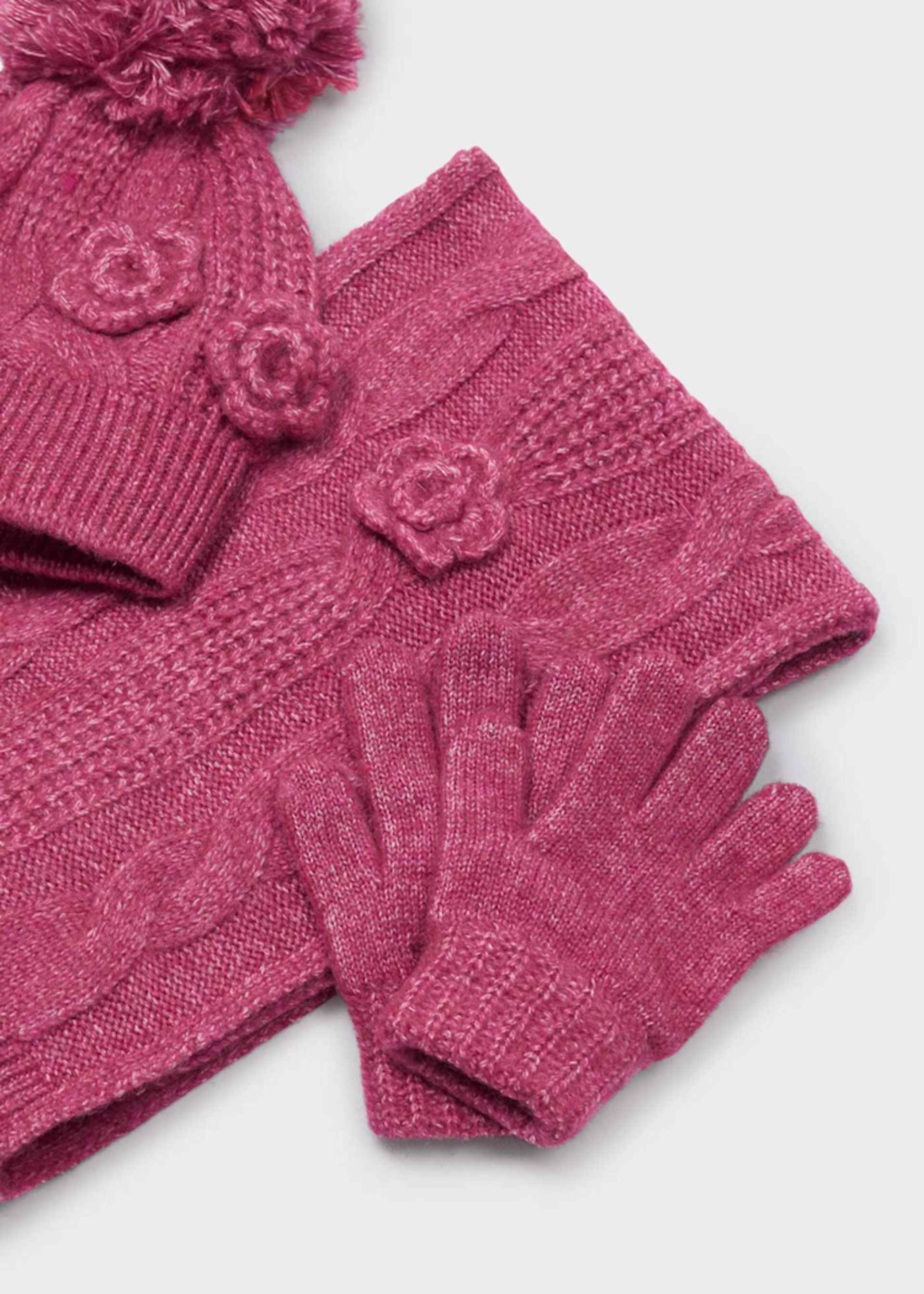 Conjunto 3 piezas bufanda niña Conjunto 3 piezas bufanda niña