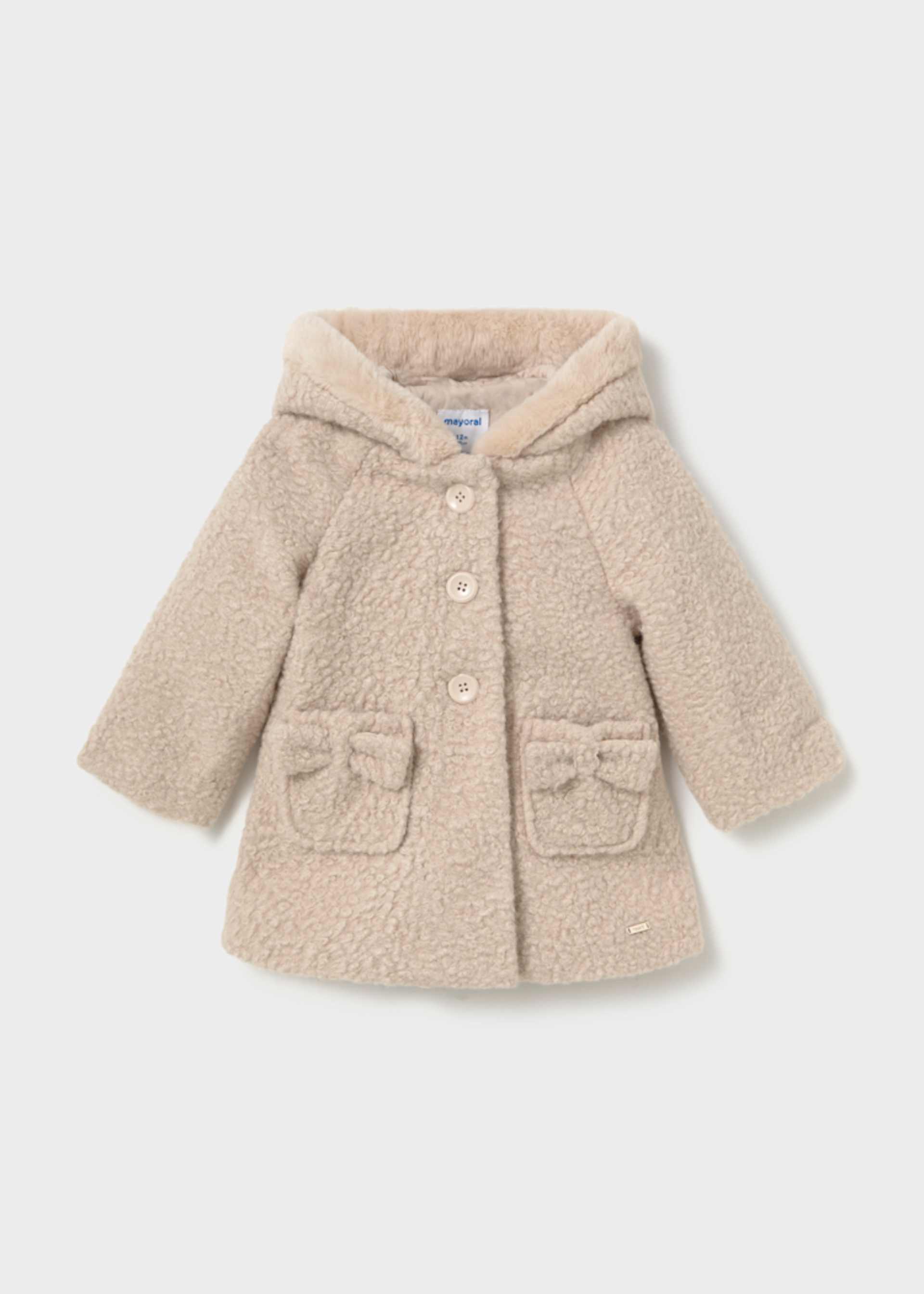 Baby textured hooded coat