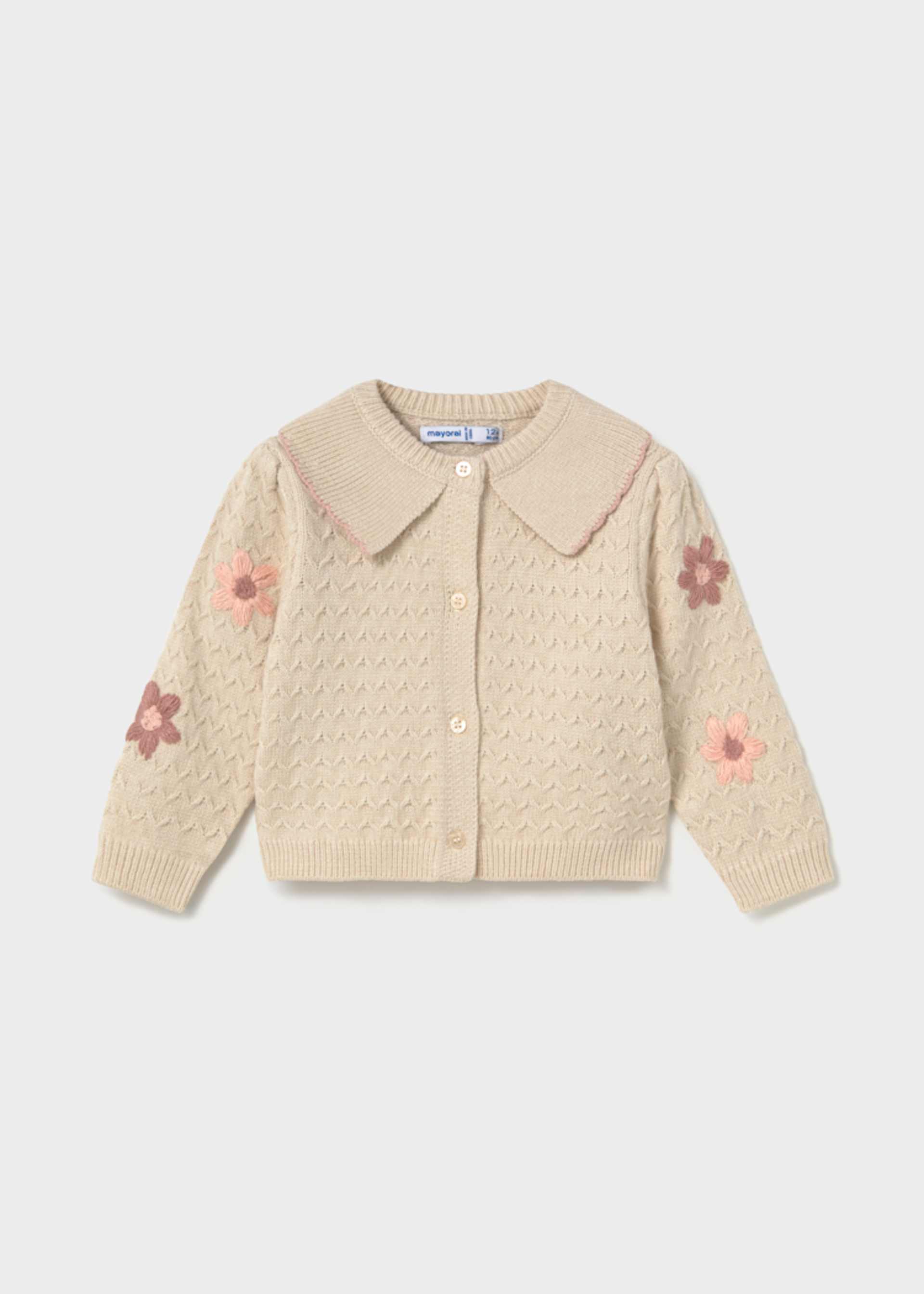 Baby flower-patterned knitted cardigan Baby flower-patterned knitted cardigan