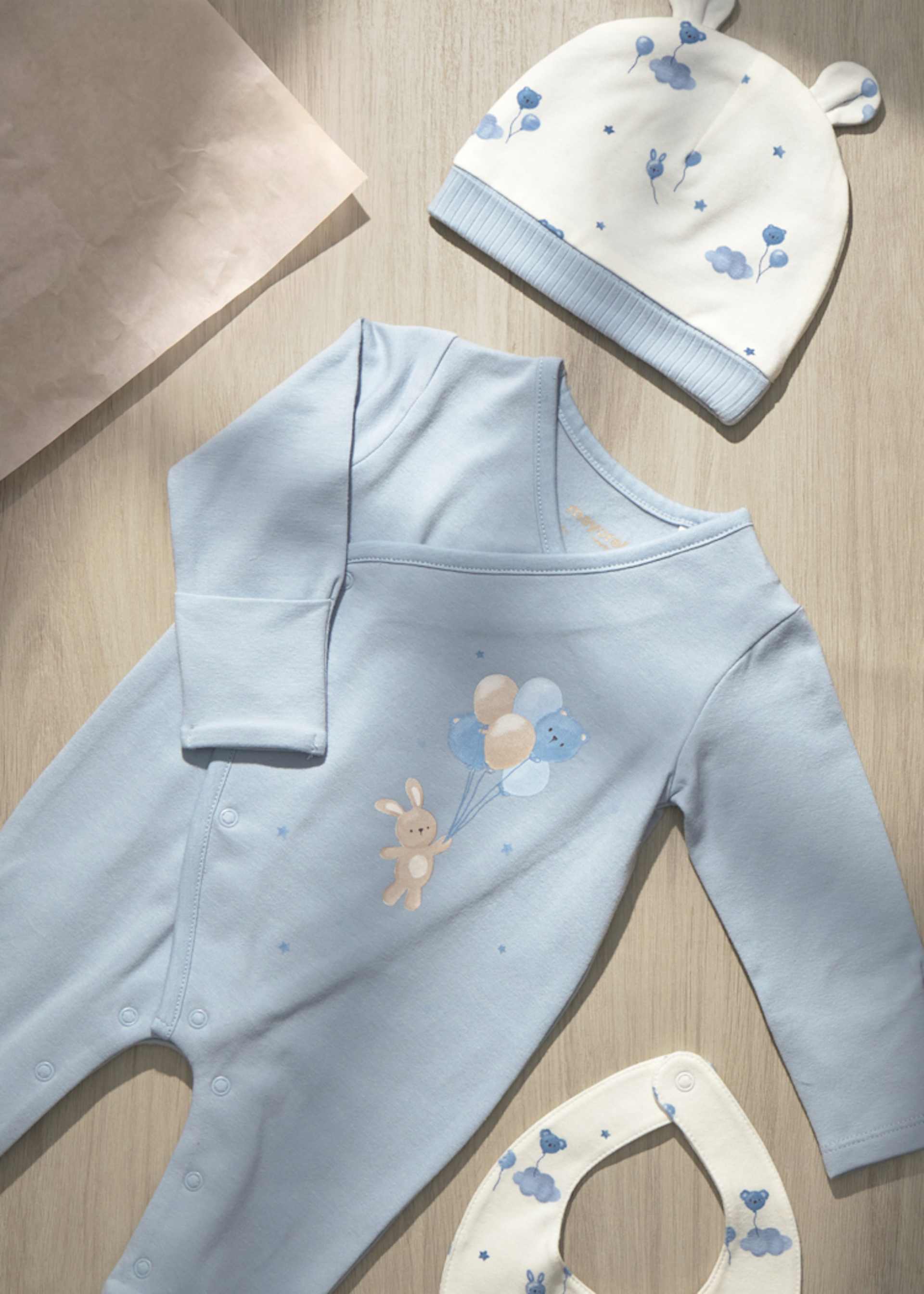 Set Strampler Mütze und Lätzchen Neugeborene Mädchen
