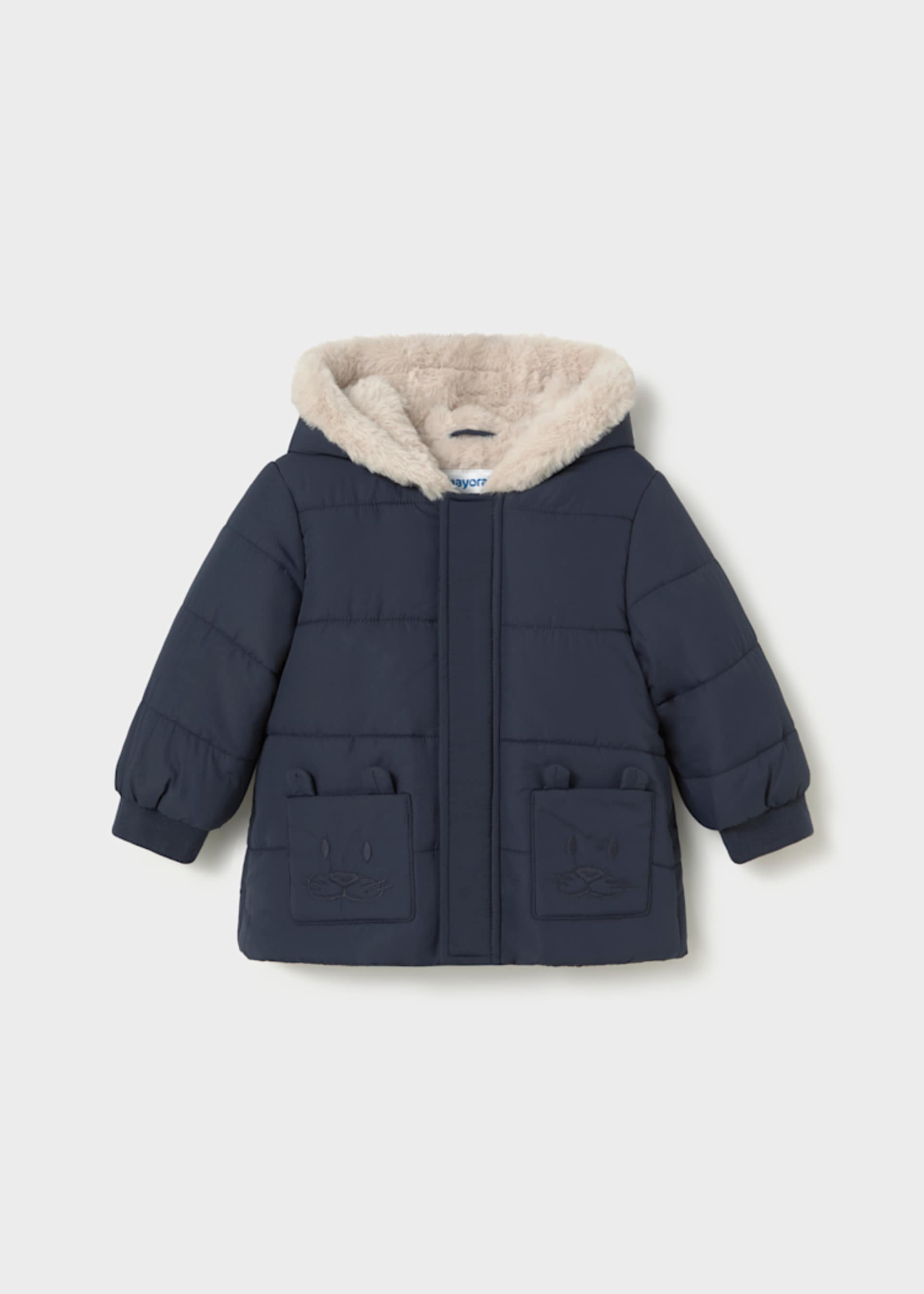 Manteau avec fourrure et poches bébé Manteau avec fourrure et poches bébé