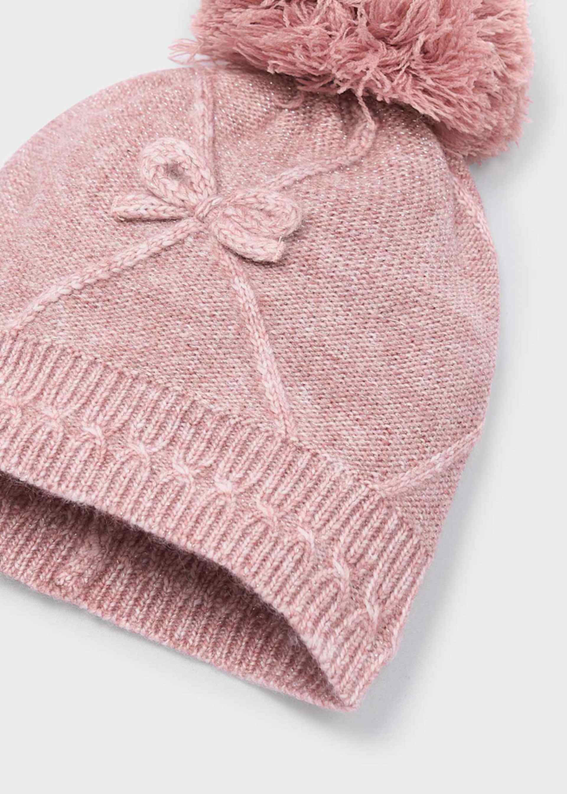 Ensemble bonnet et écharpe à nœuds fille Ensemble bonnet et écharpe à nœuds fille