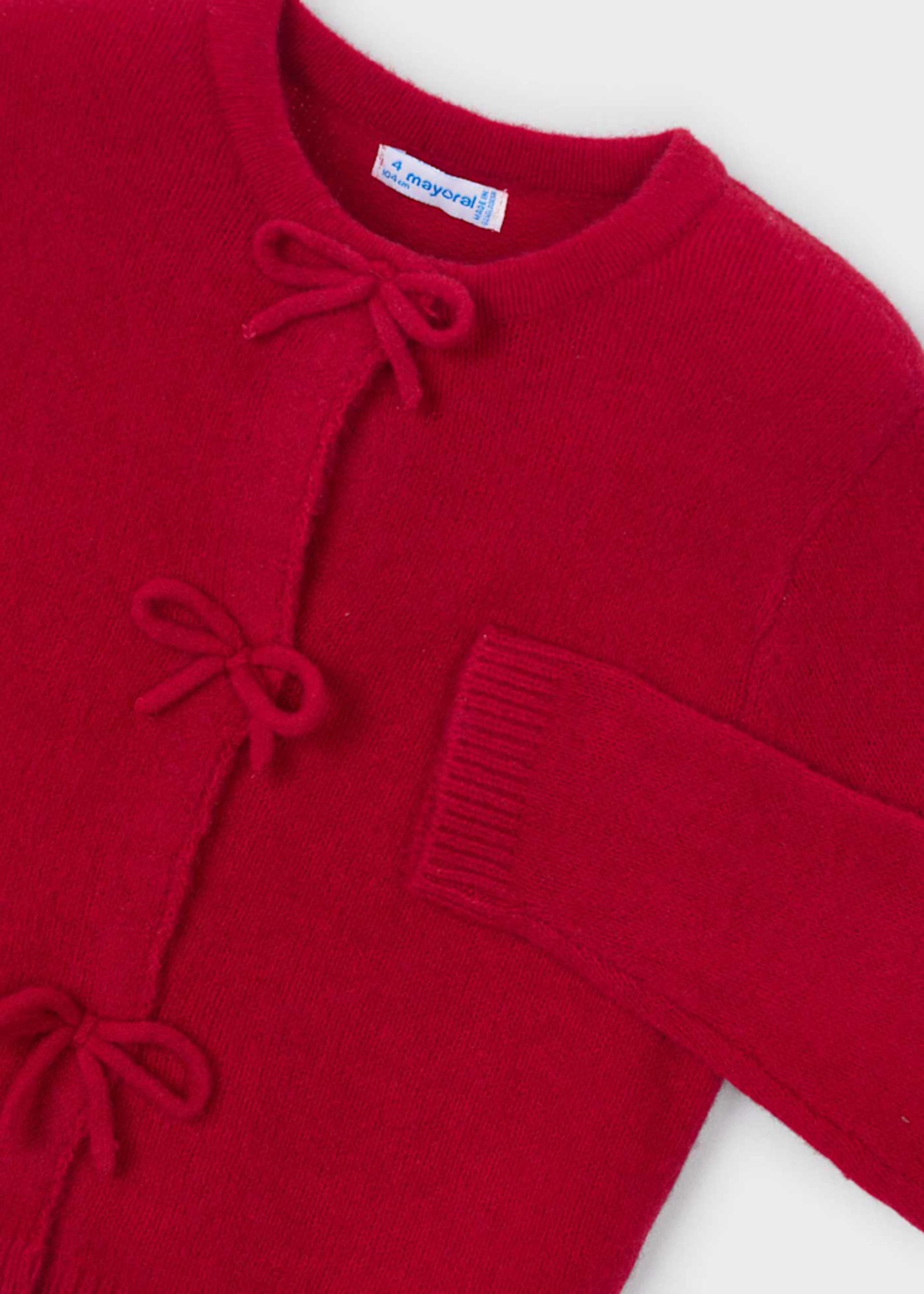 Girls' knitted cardigan with bows Girls' knitted cardigan with bows