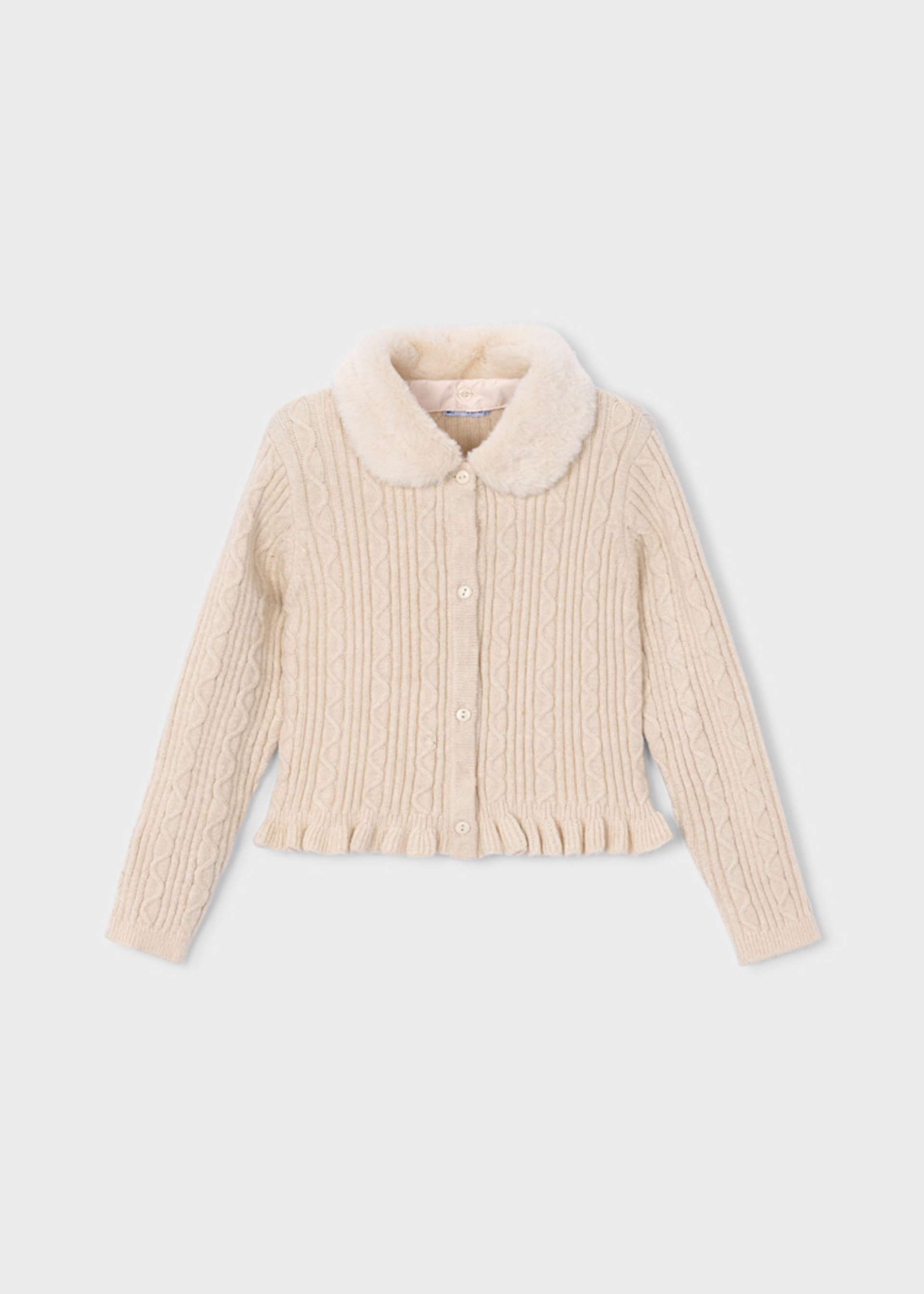 Strickjacke Fellkragen Mädchen